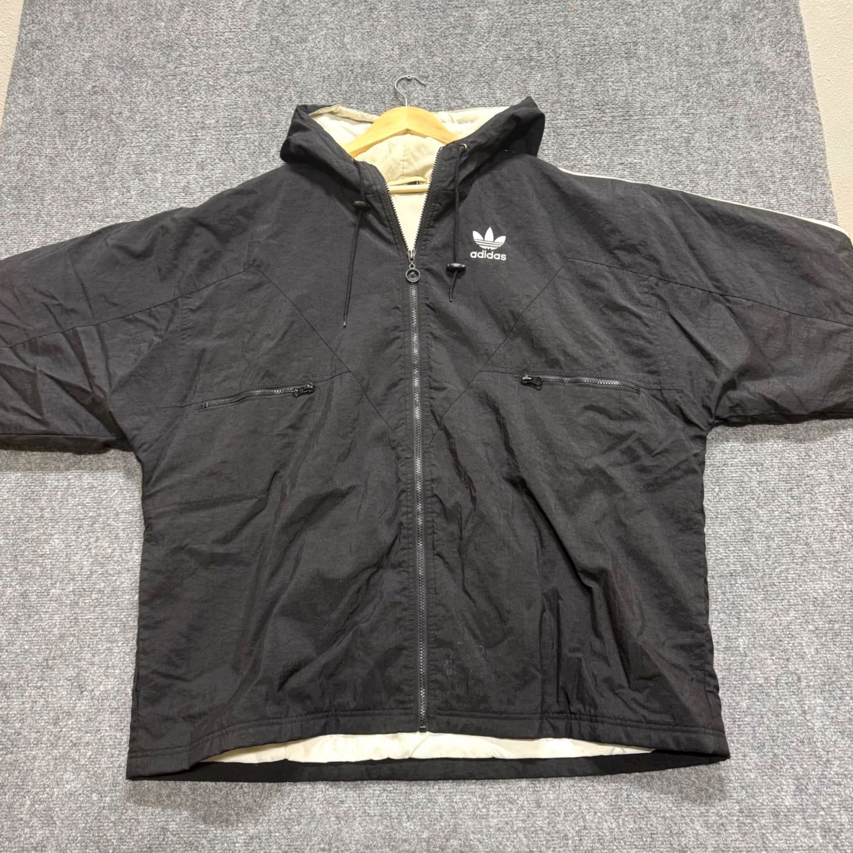 Adidas VTG Adidas Nylon Puffer Jacket Men's 2XL Black Whitr Stained 90s Embroidered Shirt Mens 2XL Black Whitr Stained 90s Embroidered Size US XXL / EU 58 / 5 - 6 Thumbnail