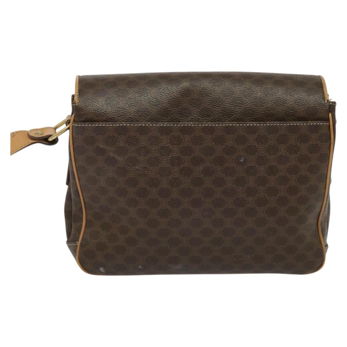 Celine CELINE Macadam Canvas Shoulder Bag Pvc Leather Brown Gold Size ONE SIZE - 3 Thumbnail