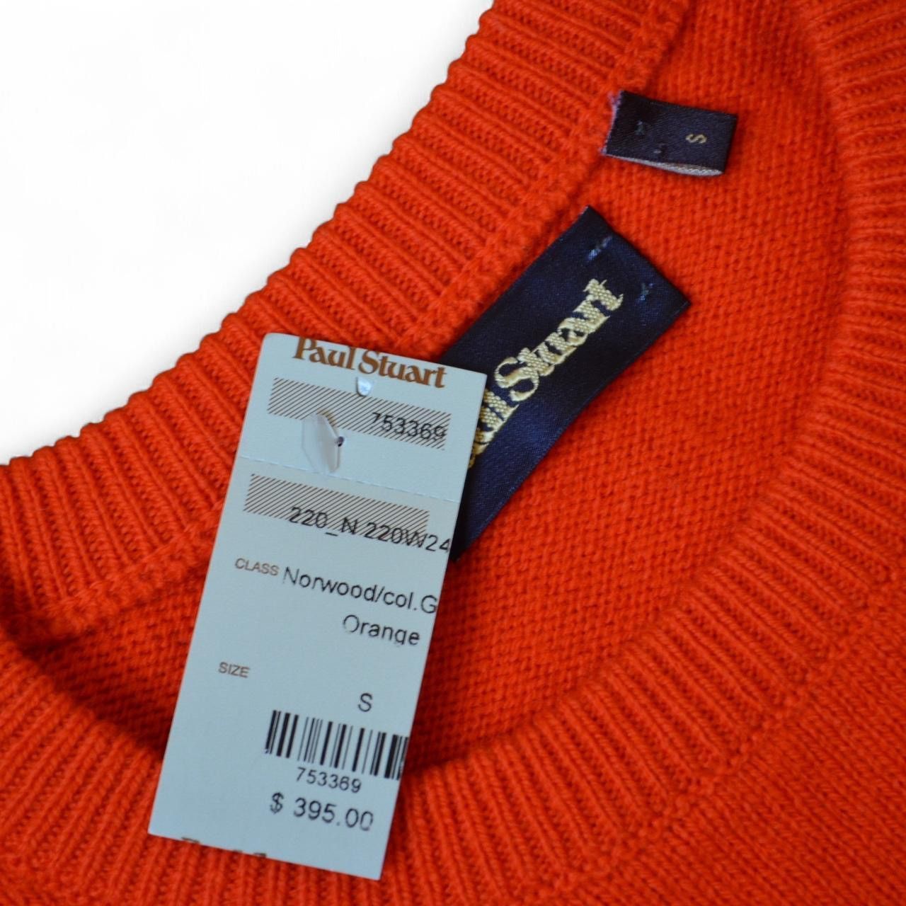 Paul Stuart Paul Stuart Orange Geelong Wool oversized Crewneck Sweater S Size US S / EU 44-46 / 1 - 2 Thumbnail