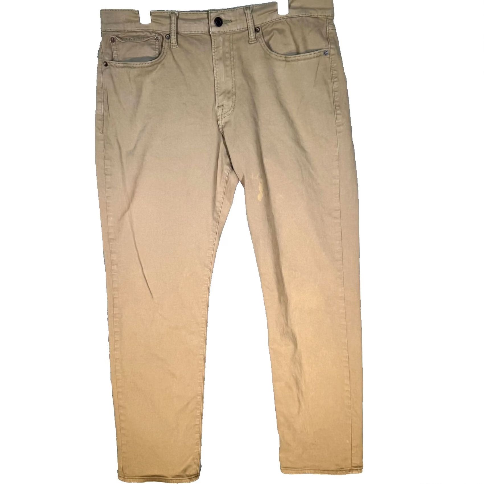Lucky Brand Lucky Brand 121 Jeans Beige Denim Mid-Rise Slim Straight Leg 34/30 Men's Size US 34 / EU 50 - 2 Thumbnail