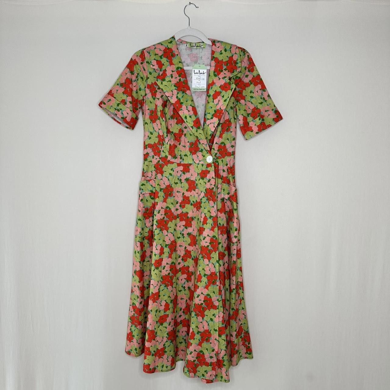 Designer × Vintage Loco Lindo 1950s-Inspired Floral Midi Dress Size Medium NWT Size M / US 6-8 / IT 42-44 - 5 Thumbnail