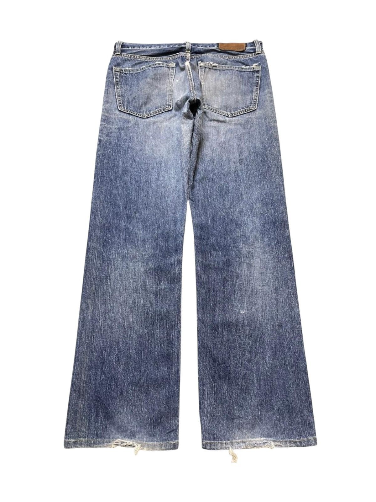 Uniqlo Vintage Y2K Uniqlo Blue Faded Wash Whiskers Straight Leg Fit Size US 32 / EU 48 - 2 Thumbnail