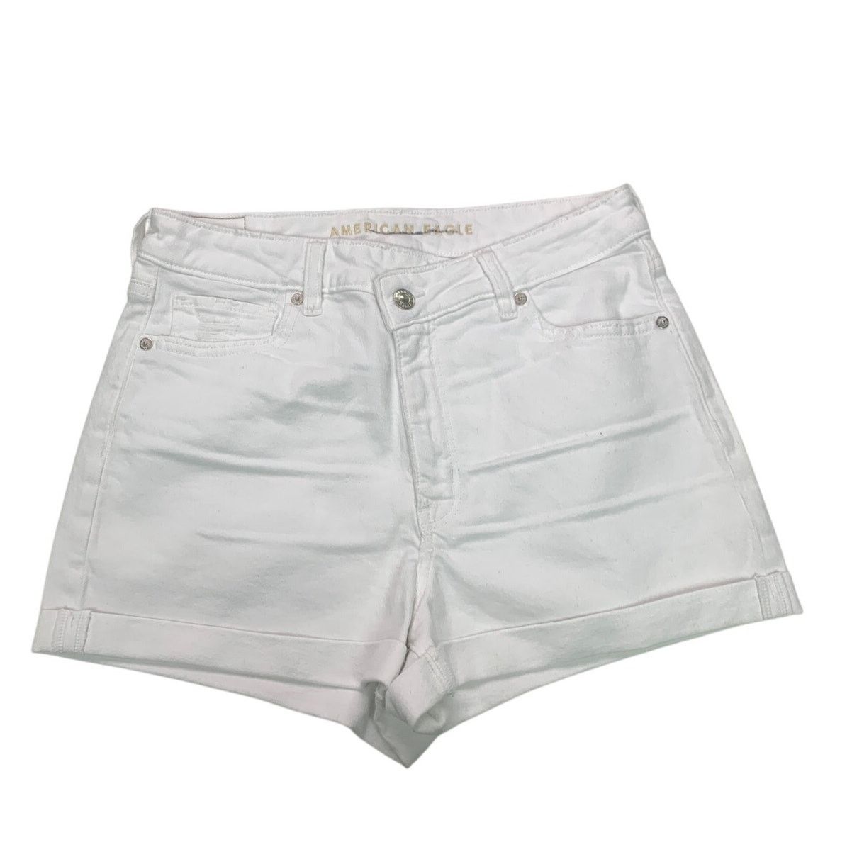 American Eagle Outfitters New American Eagle Womens Size 8 White Mom Short Jean Shorts Size 30" / US 8 / IT 44 - 2 Thumbnail