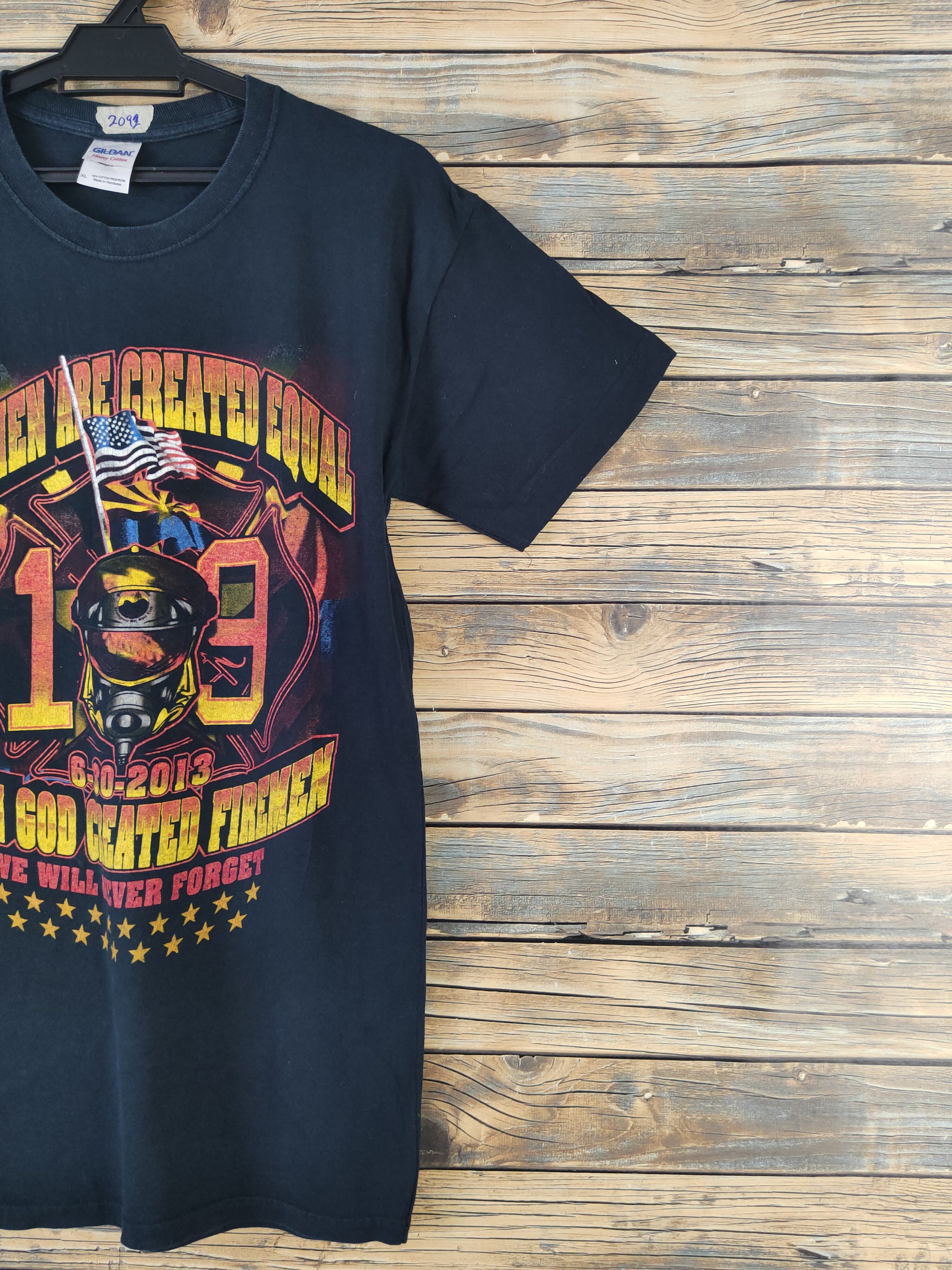 Japanese Brand DL fireman 2013 Navy Short Sleeve T-shirt #2092 Size US XL / EU 56 / 4 - 6 Thumbnail