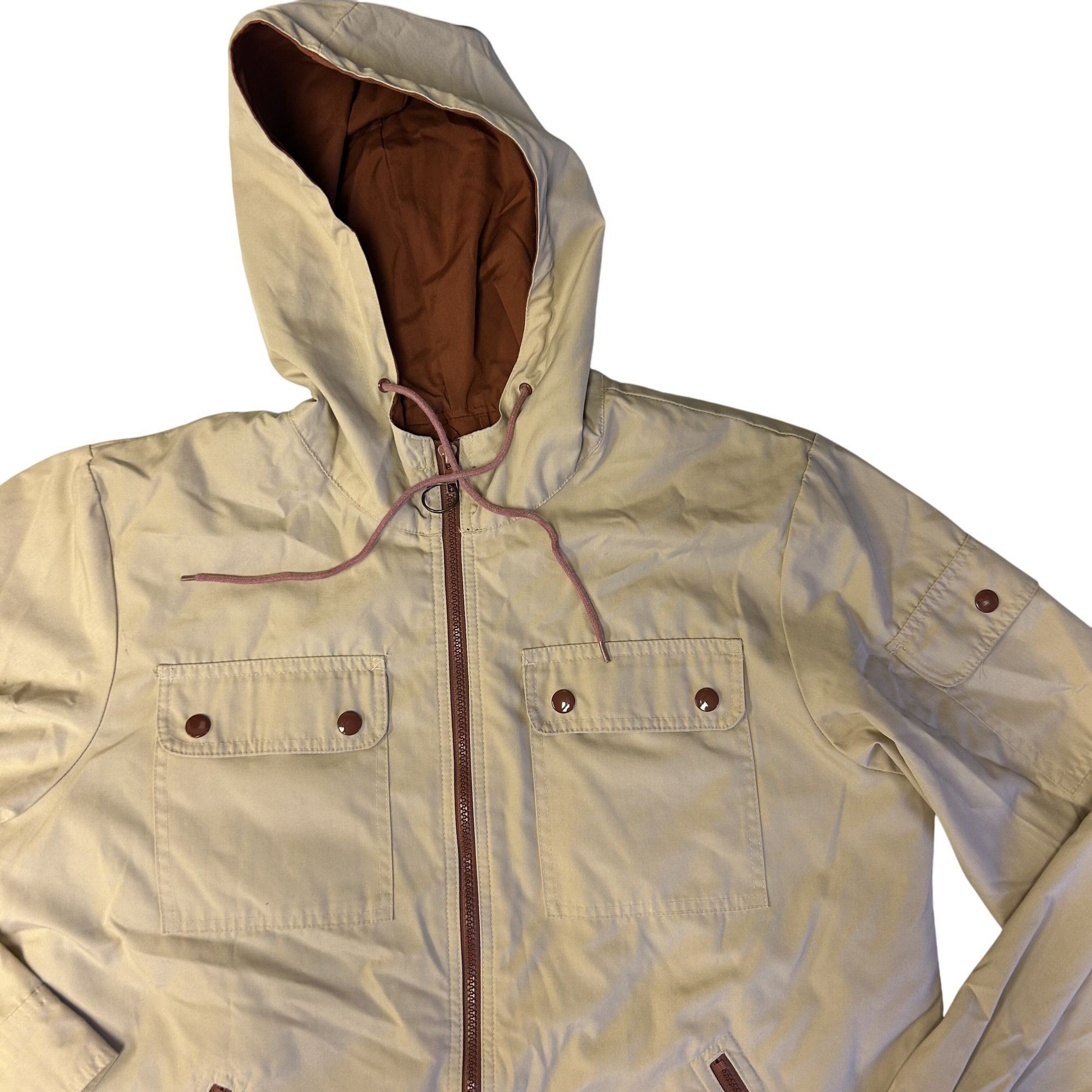 Other 80's Porsha Winer Men Beige QUILTED Lined Coat HOODED Jacket Size US L / EU 52-54 / 3 - 2 Thumbnail