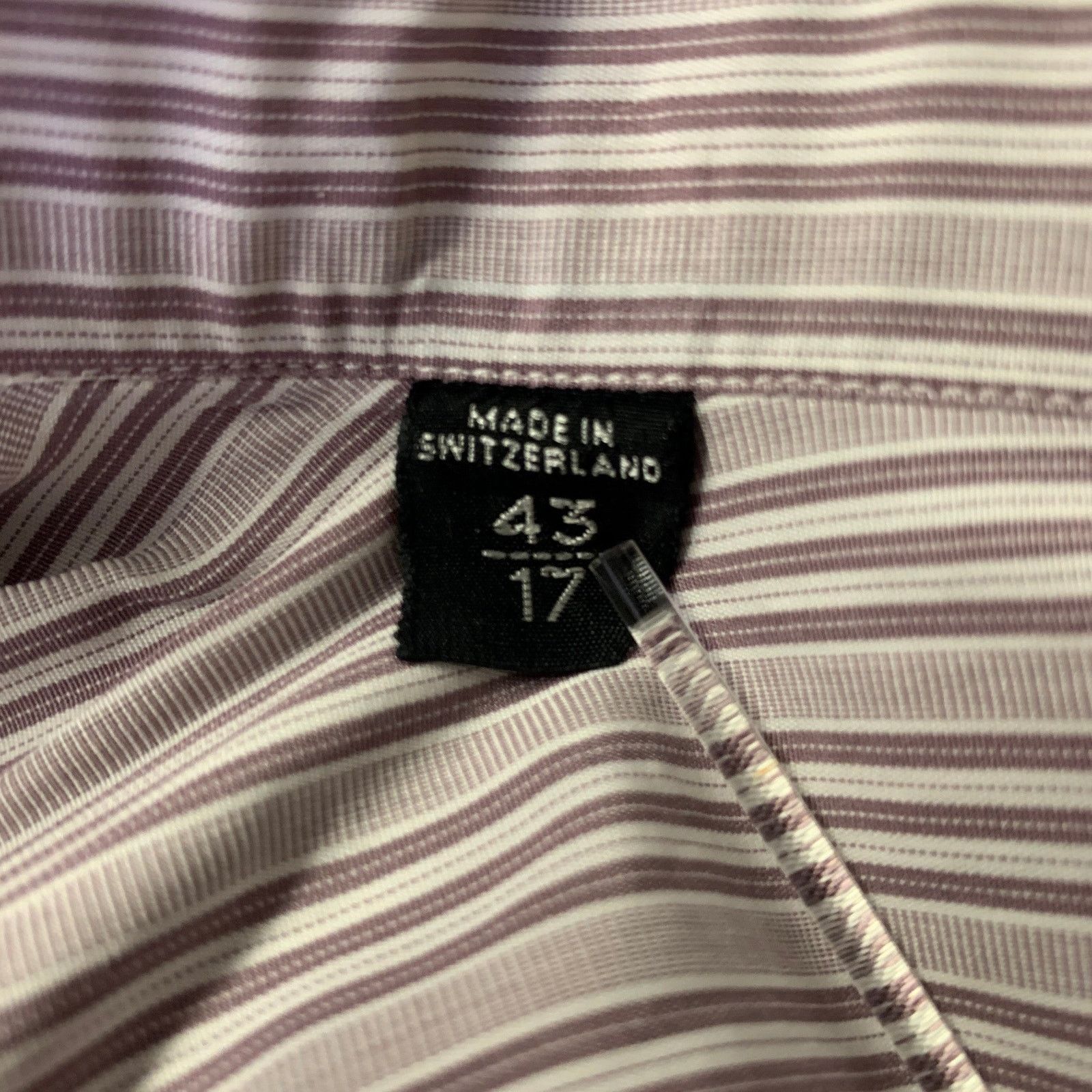 Tom Ford TOM FORD XL White Purple Stripe Cotton Pointed Collar Shirt Size US XL / EU 56 / 4 - 5 Thumbnail