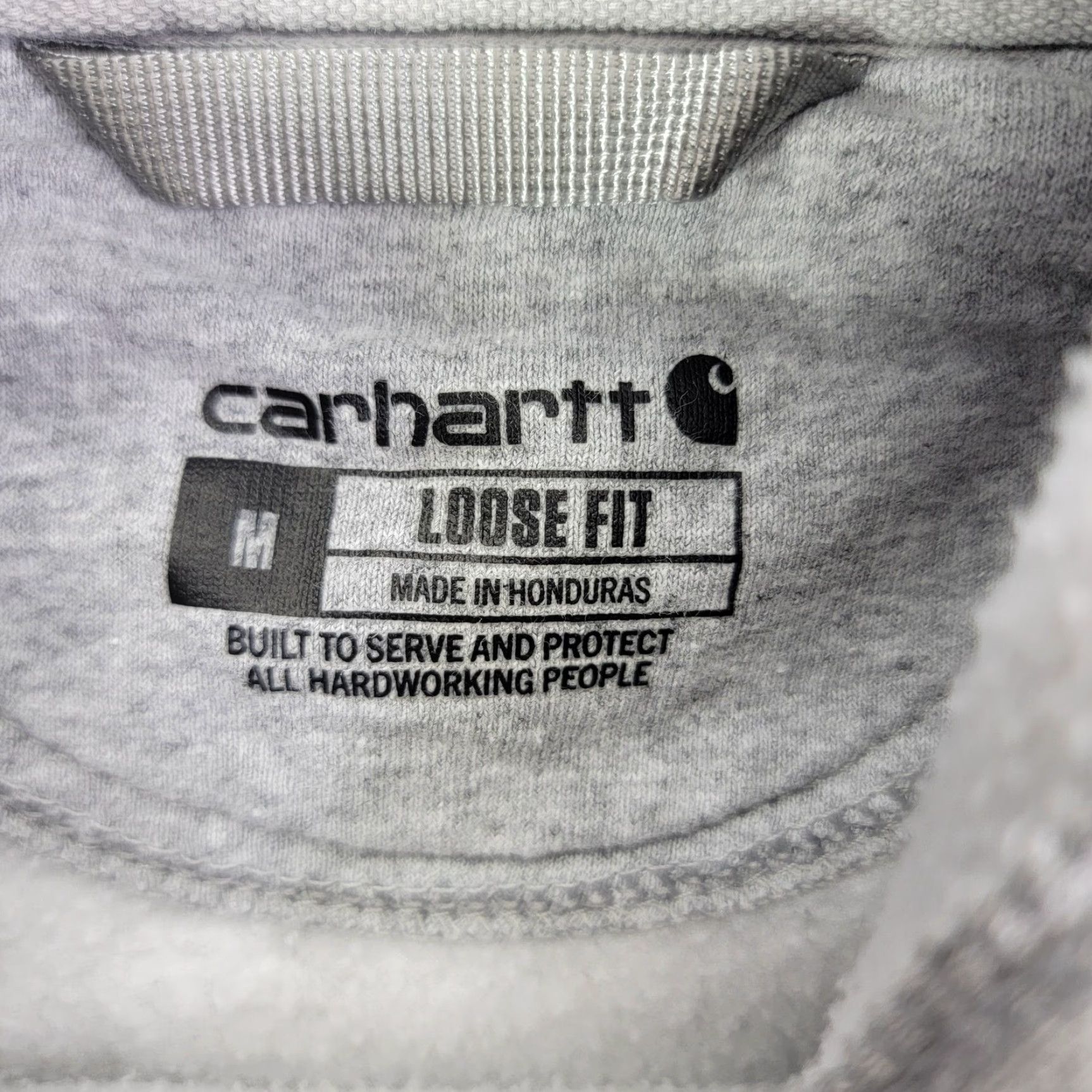 Carhartt Carhartt Hoodie Mens Medium Gray Pullover Fleece Loose Fit Logo Kangaroo Pocket Size US M / EU 48-50 / 2 - 2 Thumbnail