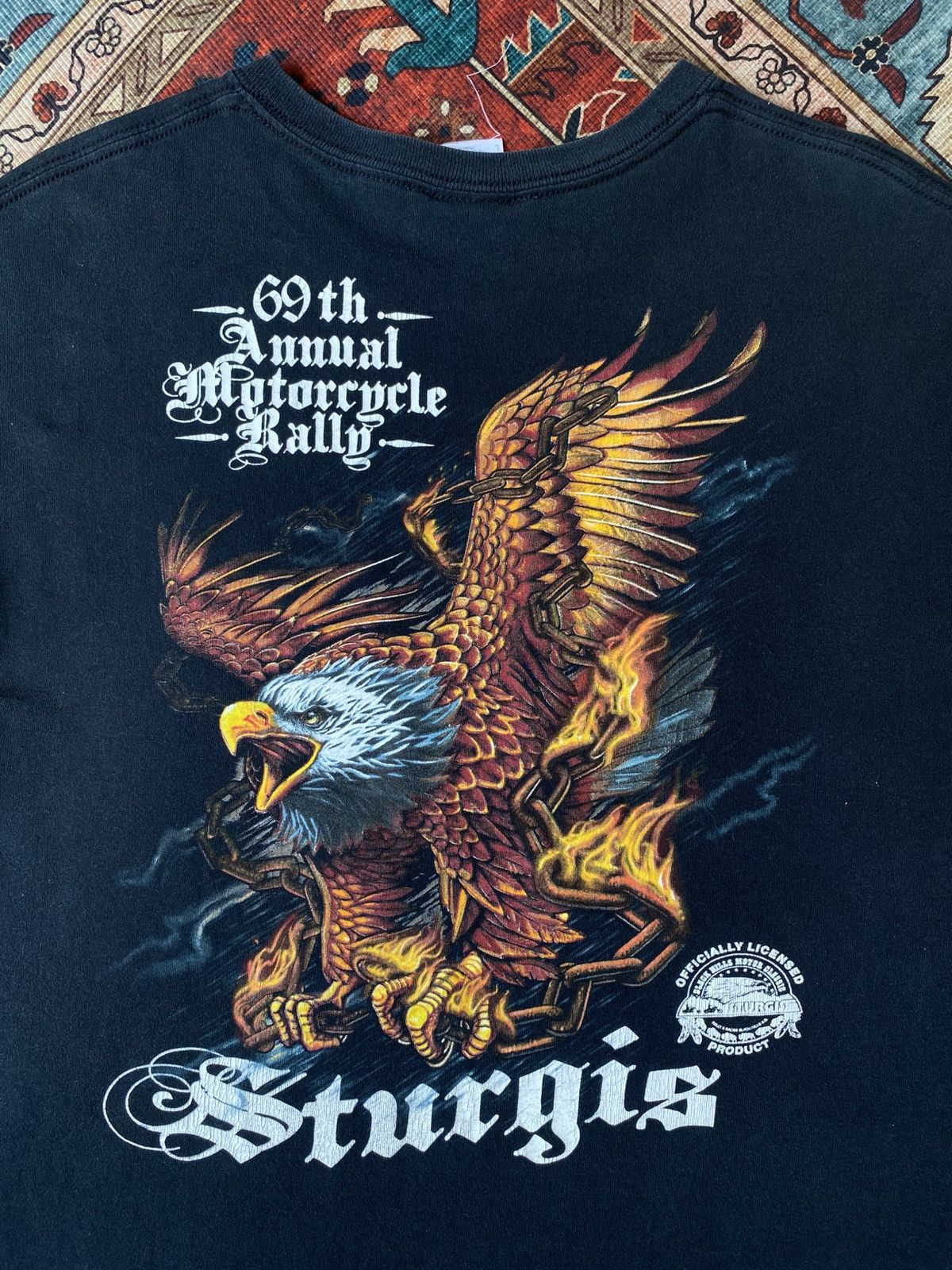 Vintage Sturgis Motorcycle Rally Flaming eagle graphic T-Shirt Size US L / EU 52-54 / 3 - 5 Thumbnail