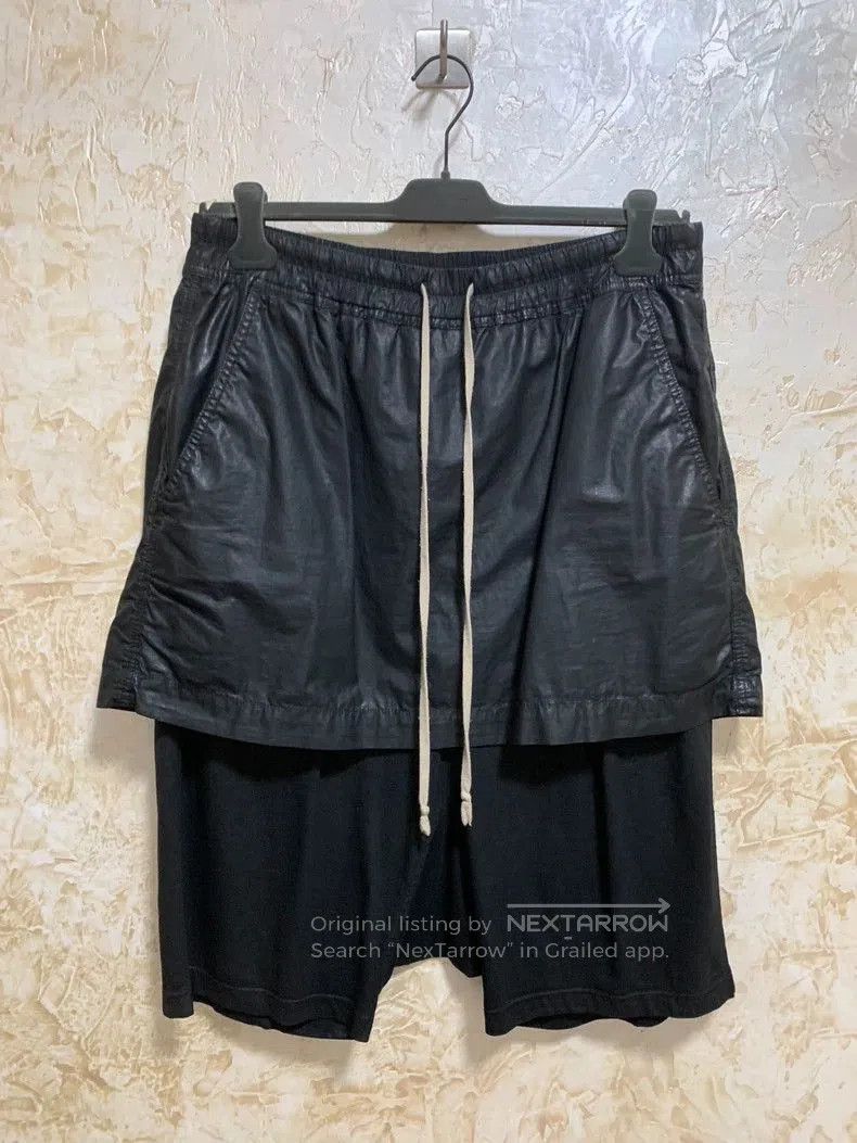 Rick Owens Rick Owens Leather Shorts with Layered Design. Size US 34 / EU 50 - 1 Thumbnail