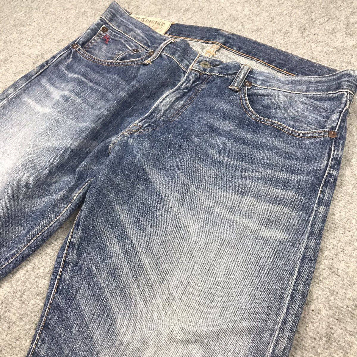 Japanese Brand × Polo Ralph Lauren DISTRESSED POLO RALPH LAUREN PATCHWORK BLUE FADED DENIM PANT Size US 32 / EU 48 - 7 Thumbnail