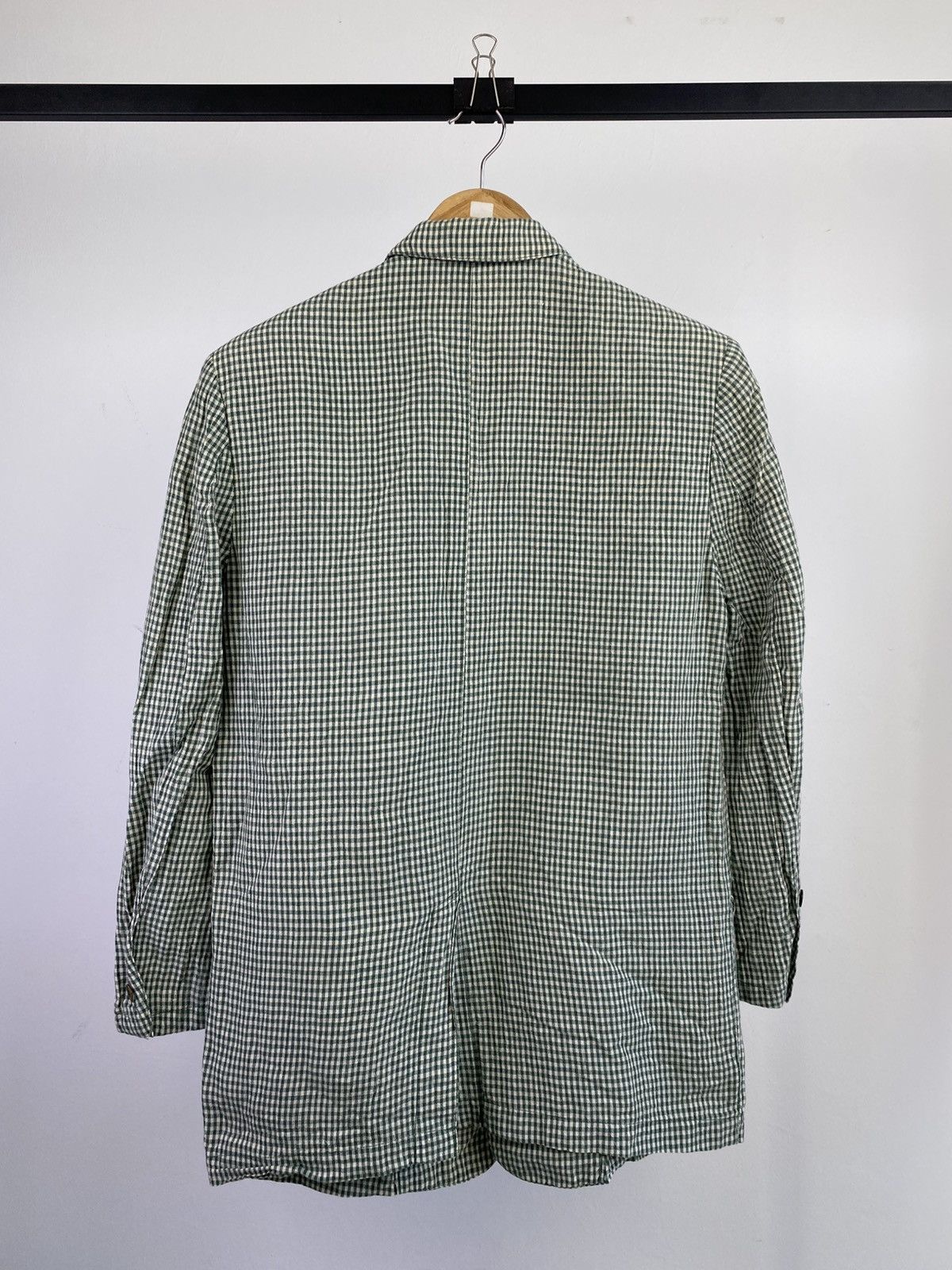 Issey Miyake Vintage 90's Issey Miyake Sport Linen Blend Tartan Jacket Size US M / EU 48-50 / 2 - 9 Thumbnail