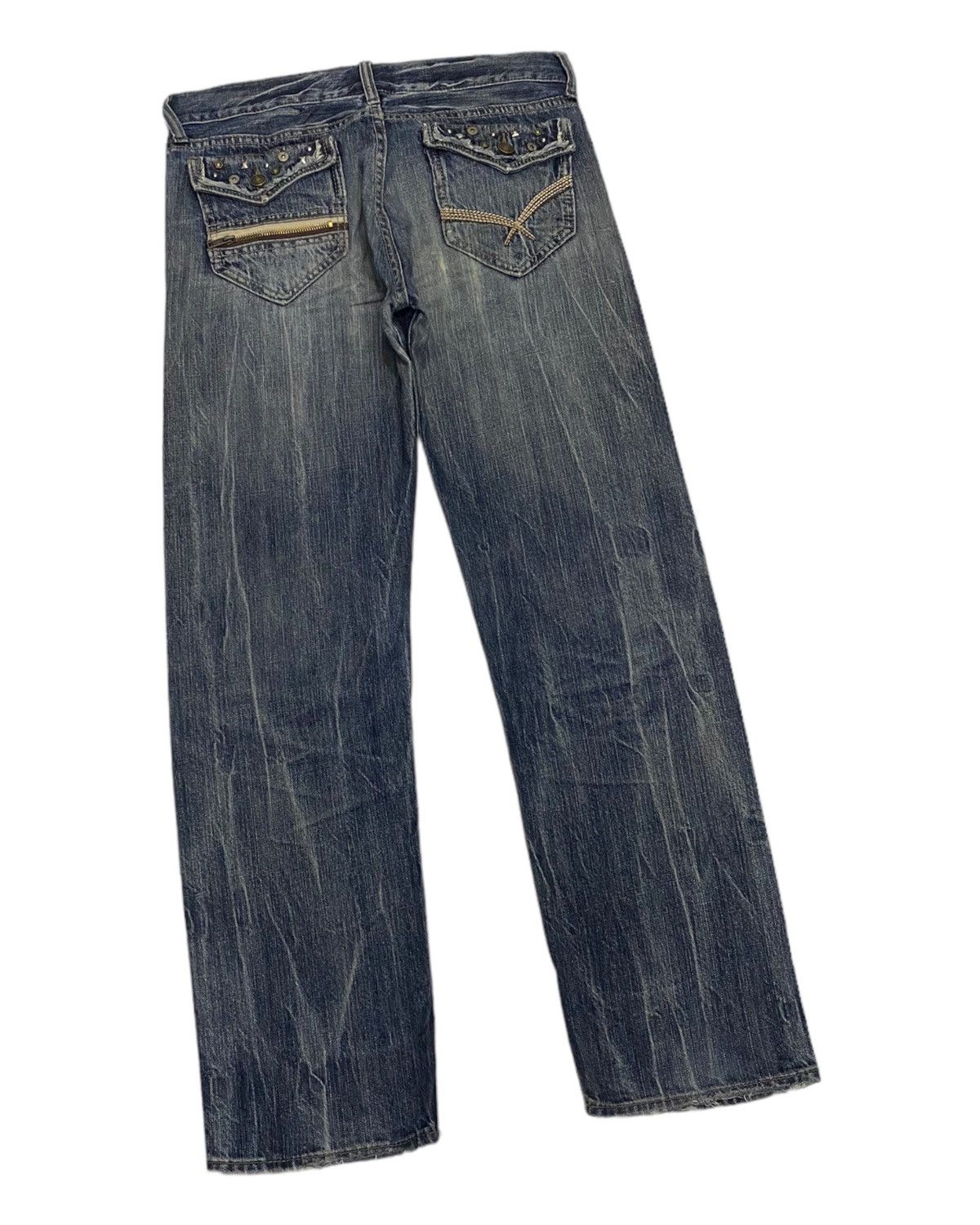 If Six Was Nine × Japanese Brand × Le Grande Bleu (L.G.B.) VINTAGE THEORIA JAPAN PUNK DISTRESSED DENIM JEANS METAL STUD Size US 32 / EU 48 - 5 Thumbnail