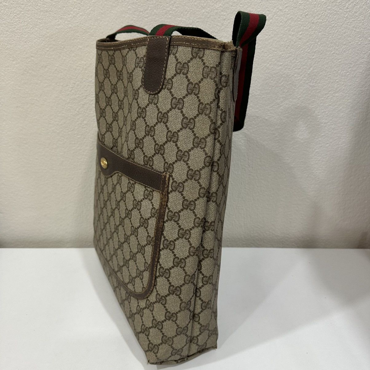Gucci GG WEB SHERRY LINE VINTAGE GUCCI TOTE BAG 32 Size ONE SIZE - 5 Thumbnail