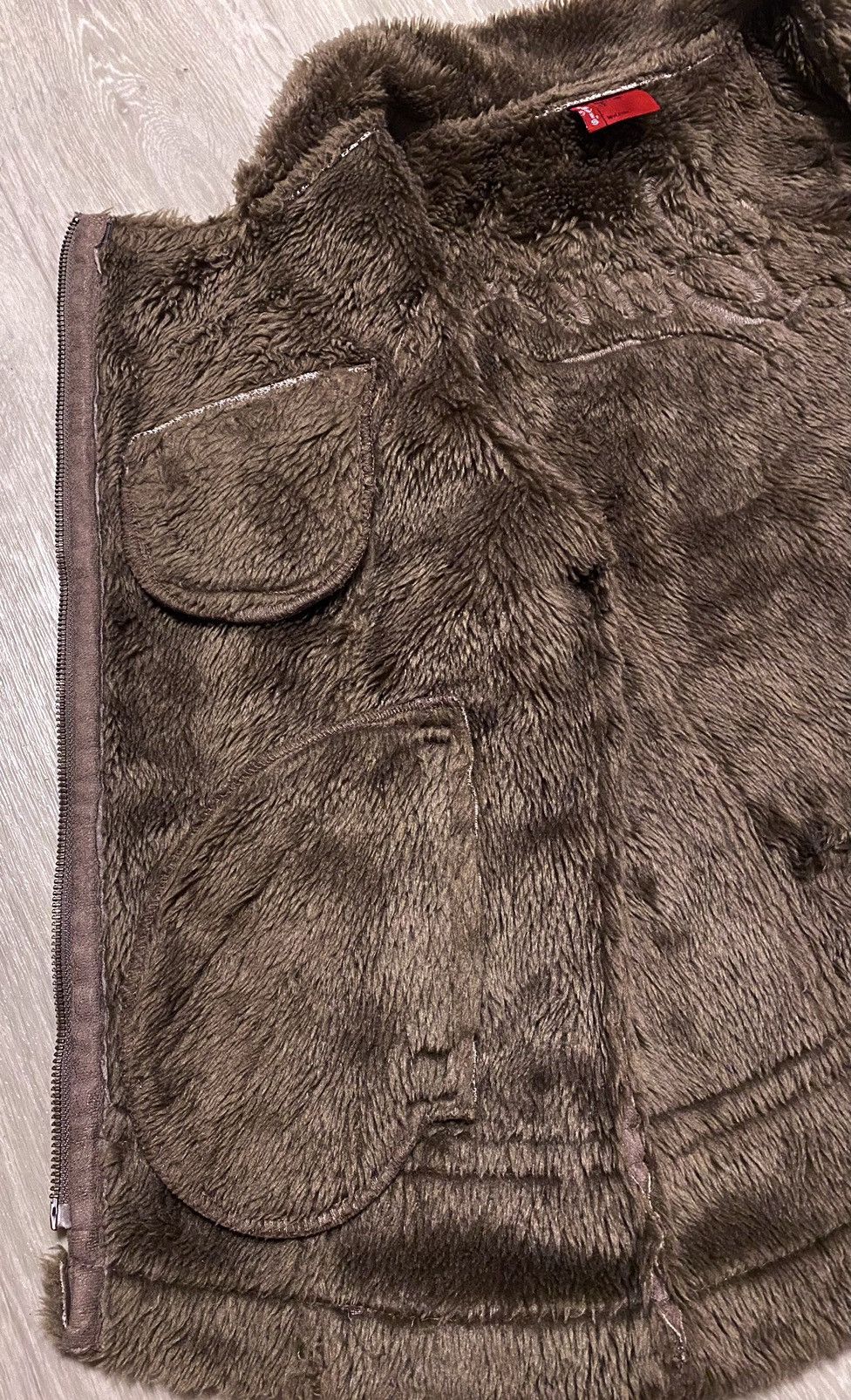 Levi's BigLogo Embroidery Faux Fur Shearling Coat Asymmetric Jacket Size S / US 4 / IT 40 - 21 Thumbnail