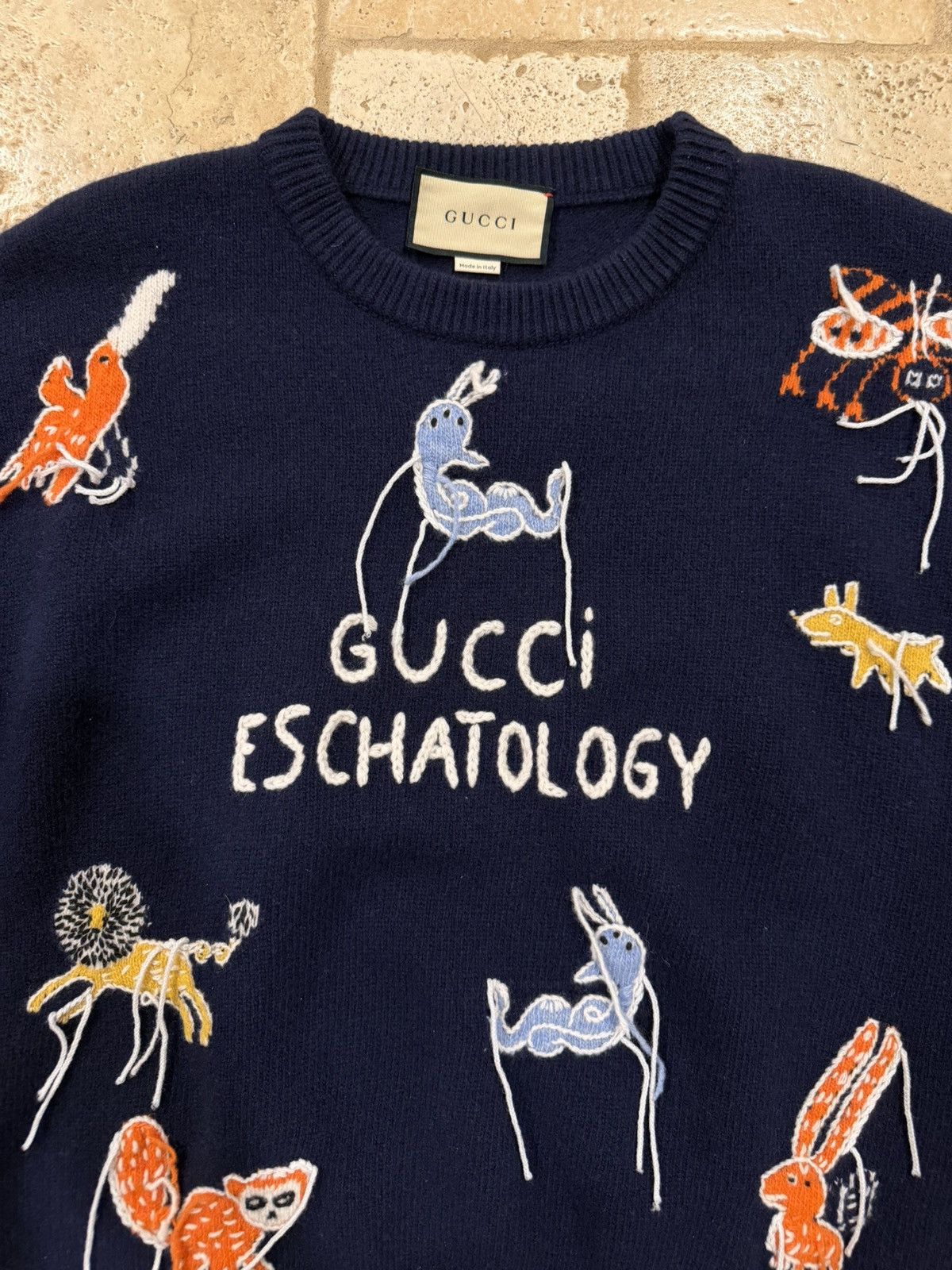 Gucci Gucci SS21 Navy Freya Hartas Edition 'Eschatology' Sweater Size US XXL / EU 58 / 5 - 7 Thumbnail