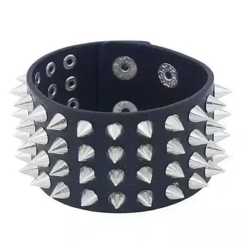 Jewelry Spike Strap Bracelet Gothic Demon Soul Horror Jewelry Size ONE SIZE - 4 Thumbnail