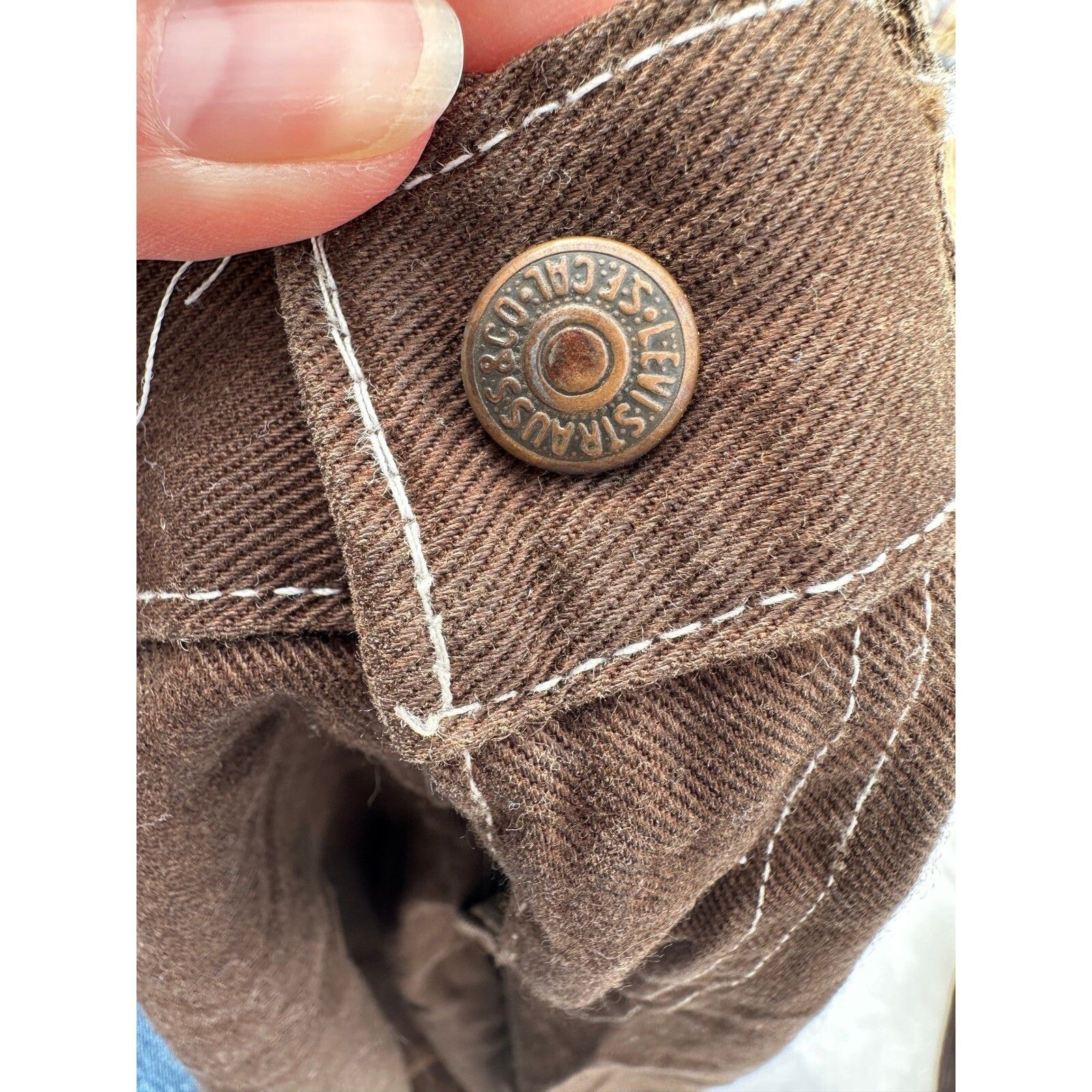 Levi's Rare 60s Levi's Big E White Tab Brown Cut-Off Short USA Selv Size US 28 / EU 44 - 6 Thumbnail