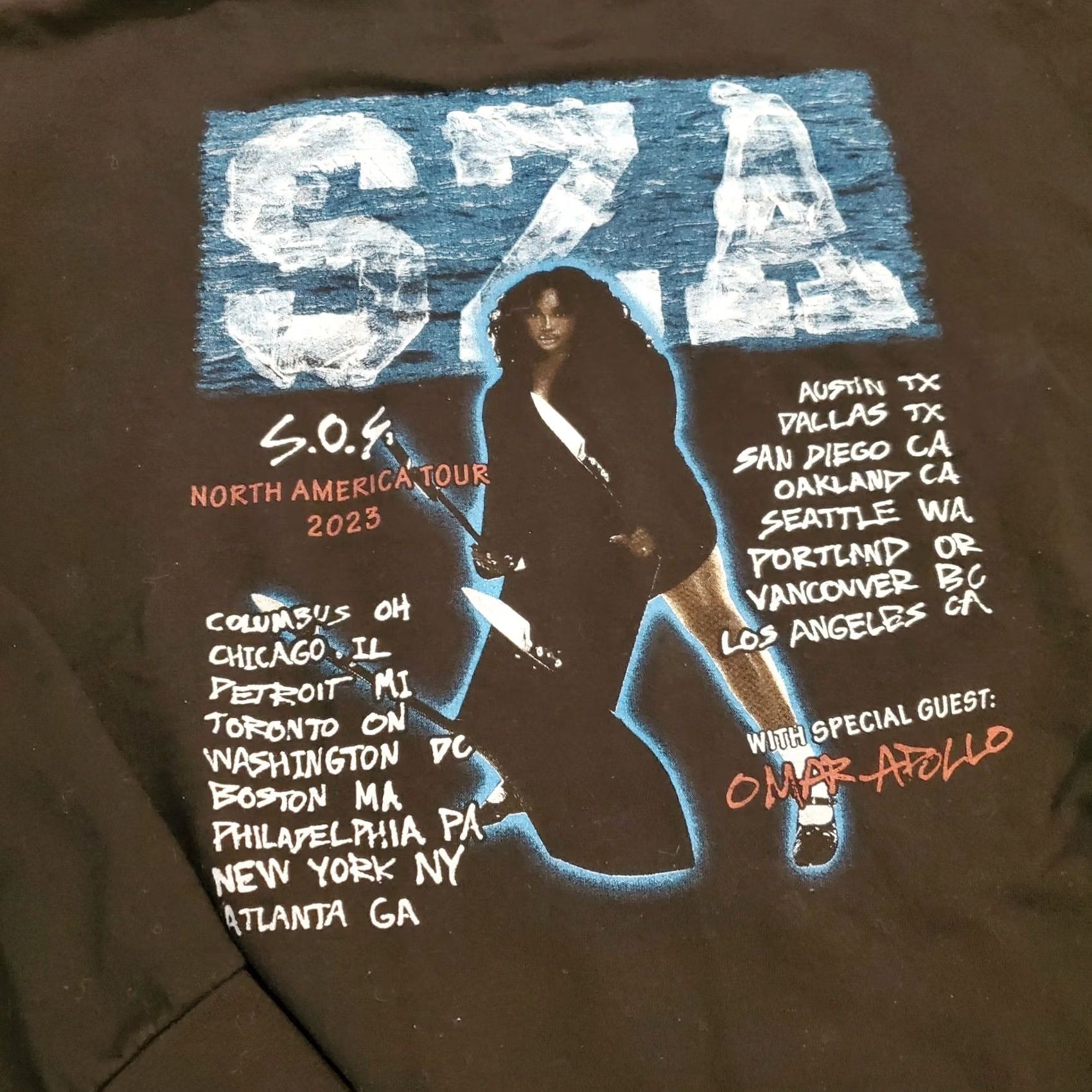 Fruit Of The Loom Fruit of the Loom Sza SOS Good Days Concert Tour 2023 Double Sided Graphic Hoodie L Black Mens Size US L / EU 52-54 / 3 - 5 Thumbnail