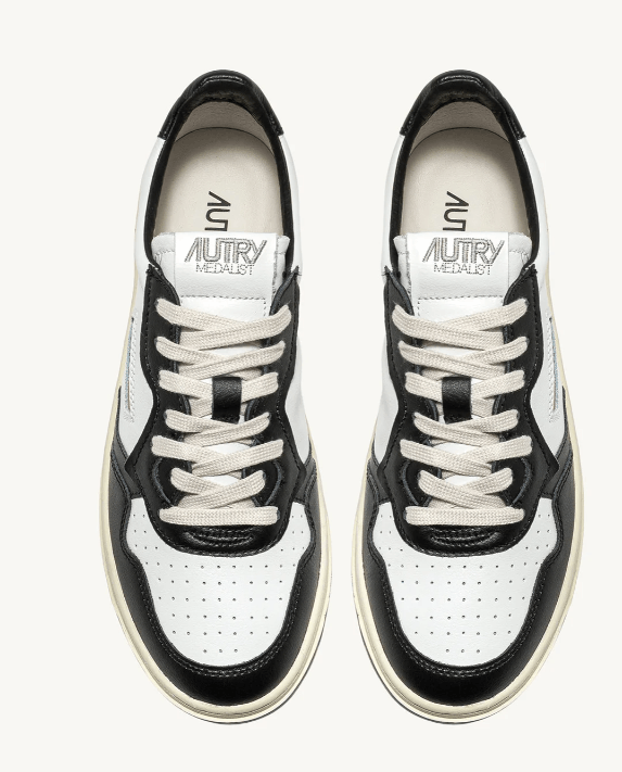 AUTRY AUTRY AULW WB01 MEDIALIST LOW WOM LEATHER WHITE/BLACK N.41 Size US 6 / IT 36 - 4 Thumbnail