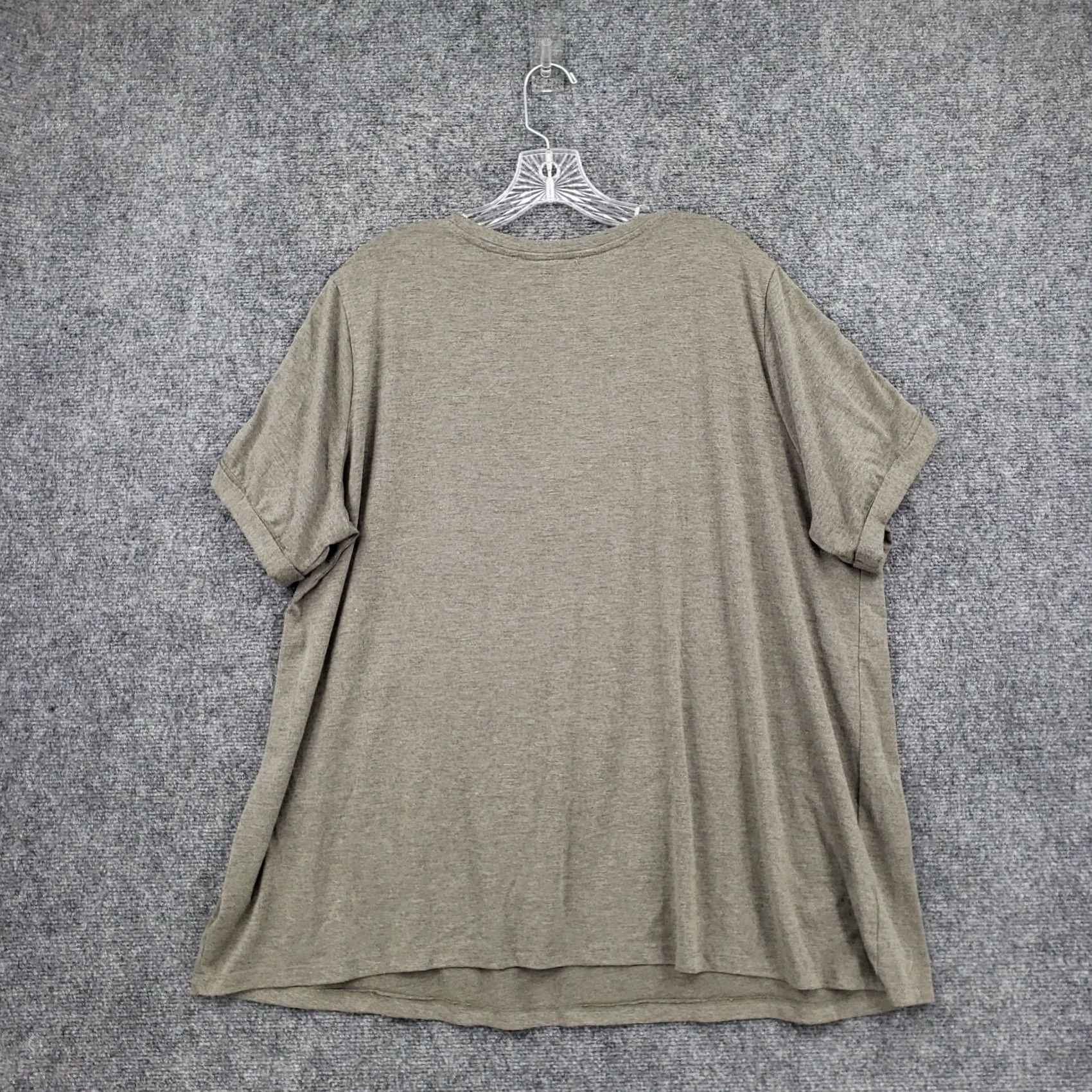 Vintage Rose Olive Womens 3X Plus Grey V Neck Size Shirt Size XXL / US 16-18 / IT 52-54 - 2 Thumbnail