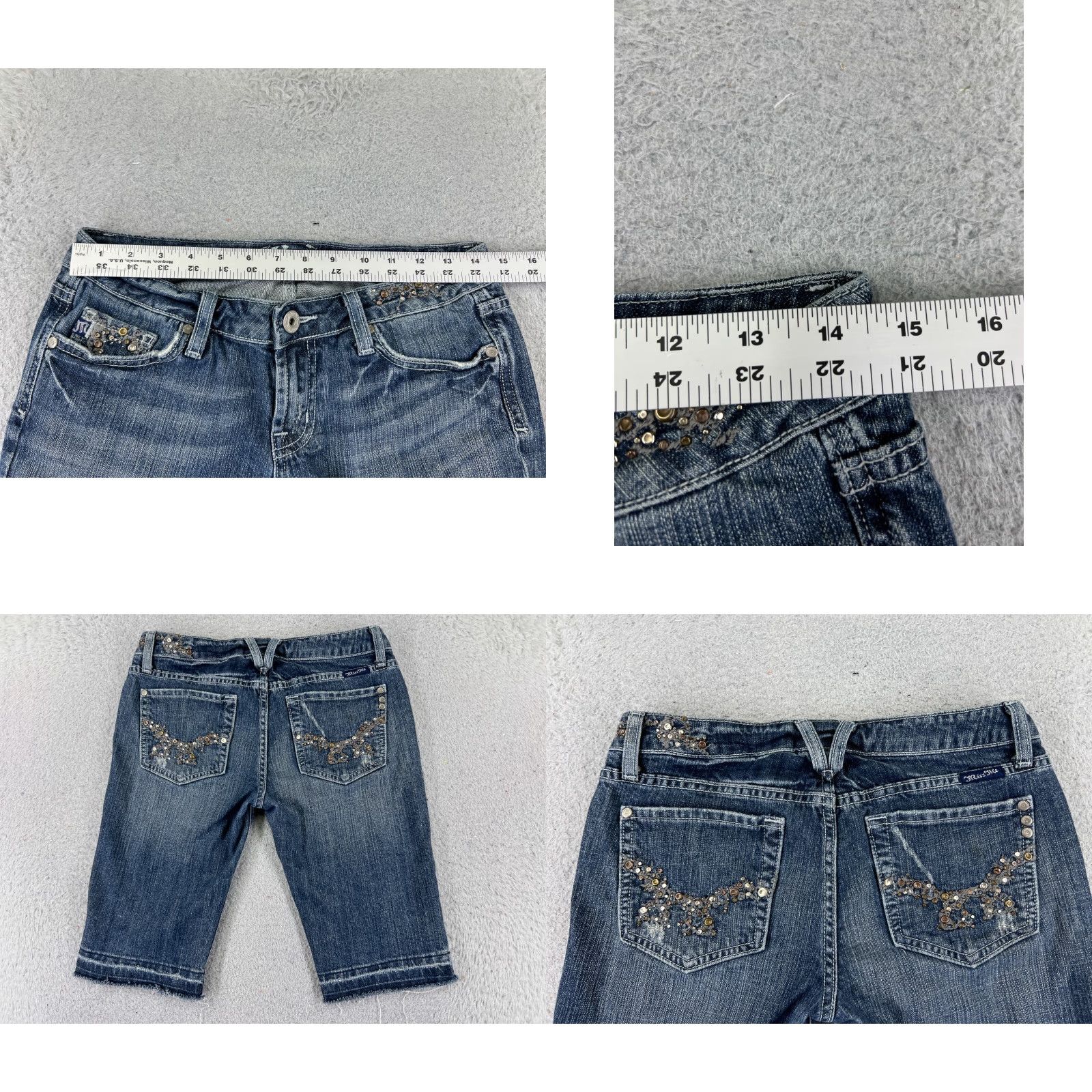 Miss Me Miss Me Shorts Denim Cut-Off Womens 28 Blue Cotton Blend Embellished Bling 28x12 Casual Party/Cocktail Size 28" / US 6 / IT 42 - 9 Thumbnail