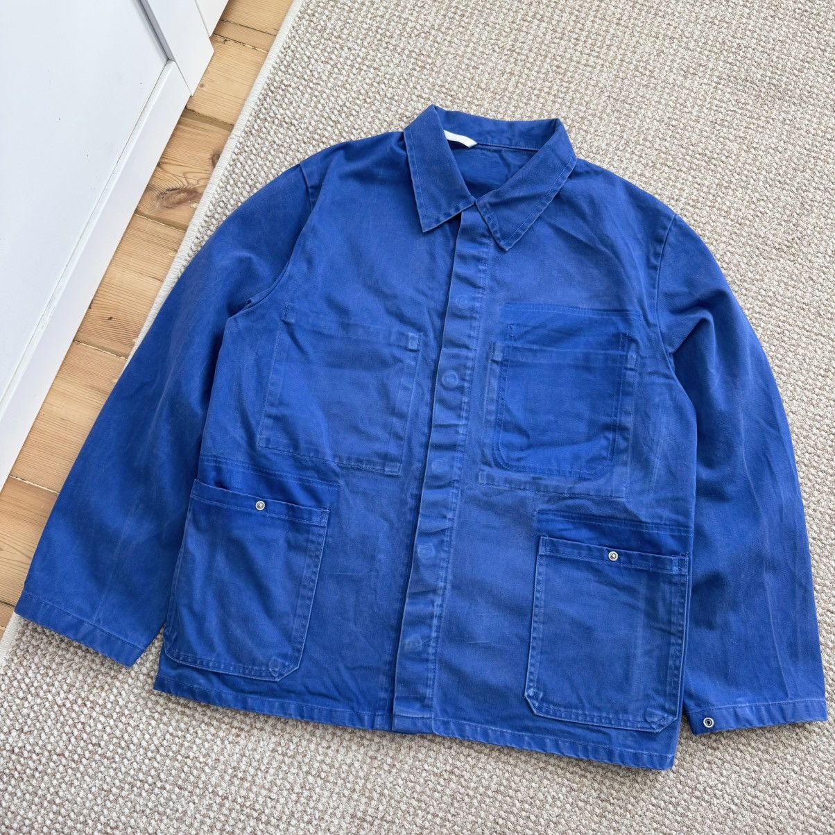 Vintage French vintage distressed worn blue chore works jacket Size US M / EU 48-50 / 2 - 1 Thumbnail