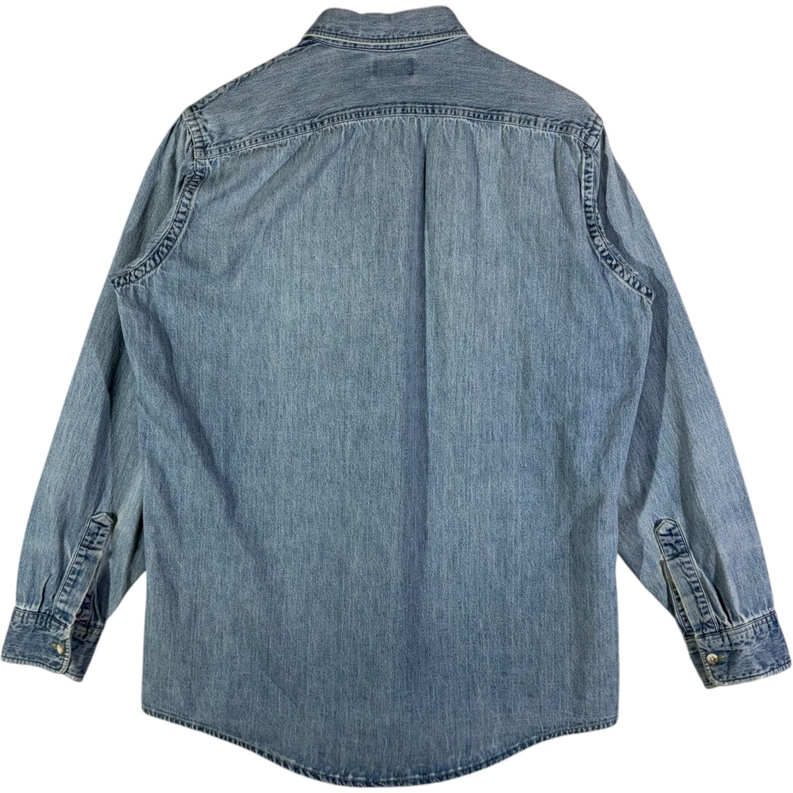 L.L. Bean Vintage L.L. Bean Denim Snap-On Long Sleeve Button Up XL Size US XL / EU 56 / 4 - 5 Thumbnail