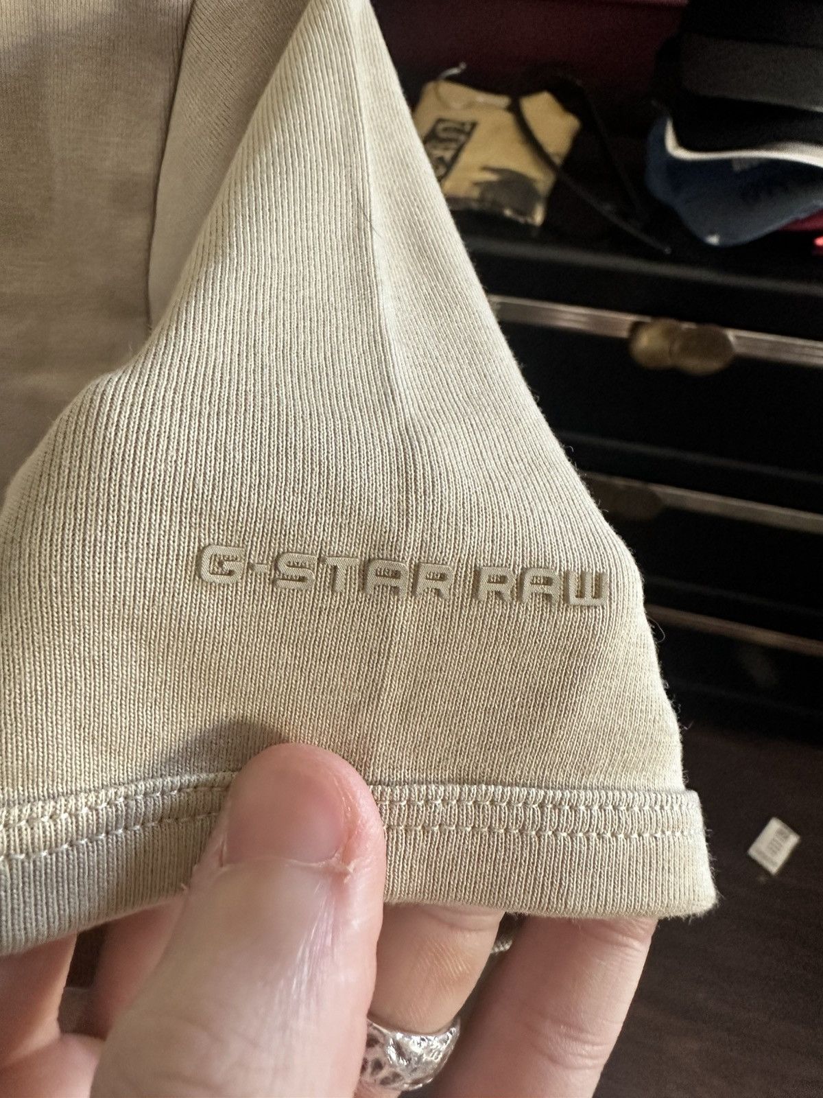 G-Star Beige knit organic cotton logo muscle tee t-shirt Size US S / EU 44-46 / 1 - 7 Thumbnail