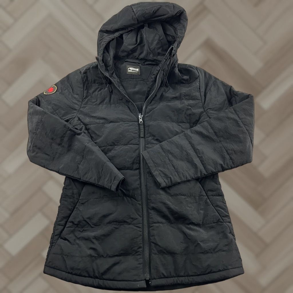 Mountain Khakis Mountain Khakis Jacket Womens XS Black Hooded Full Zip Puffer Ski Style Shacket Size XS / US 0-2 / IT 36-38 - 1 Thumbnail
