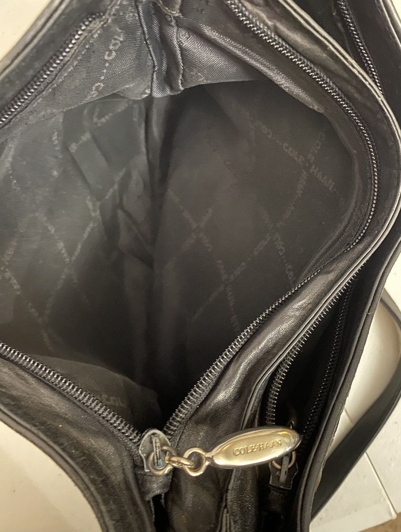 Cole Haan Cole Haan Black Leather Intrecciato Woven Shoulder Bag Size ONE SIZE - 8 Thumbnail