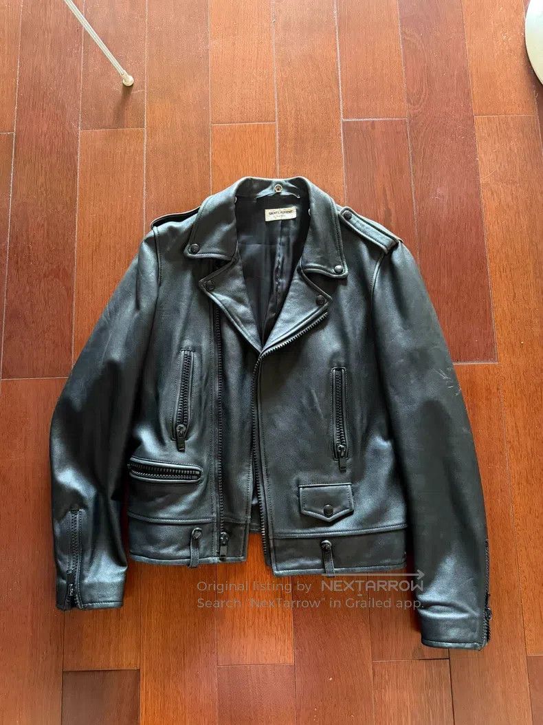 Saint Laurent Paris Saint Laurent Paris Motorcycle Leather Jacket with Black Z Size XS / US 0-2 / IT 36-38 - 1 Thumbnail