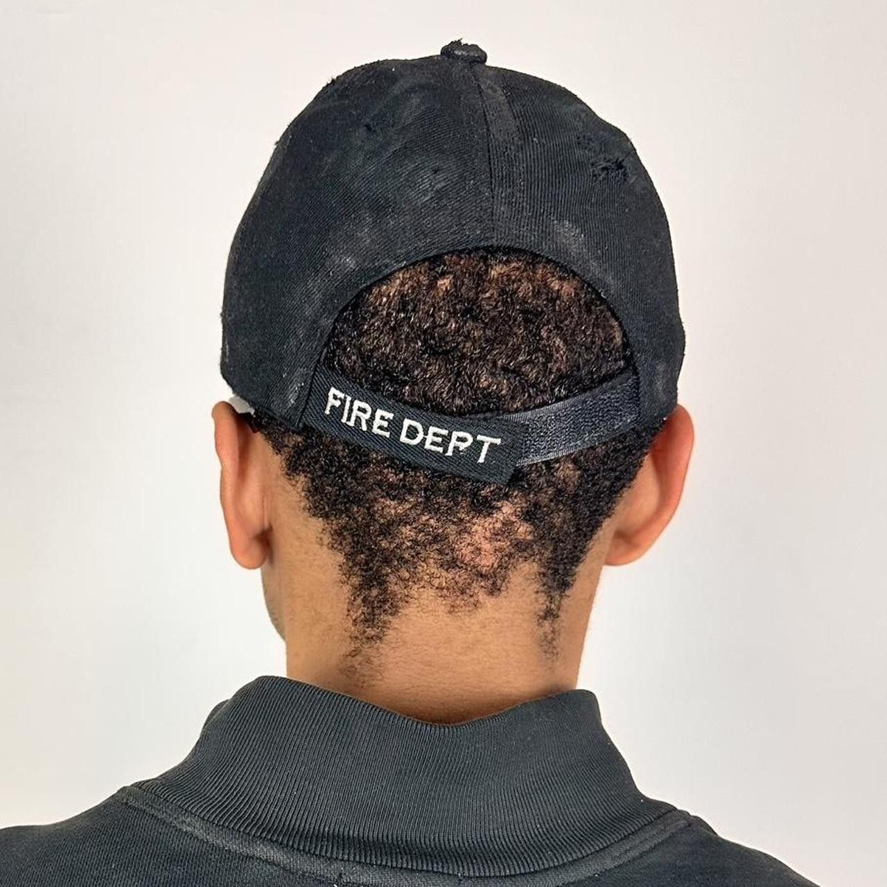 Vintage ASTROBOI* 'Fire Dept.' Black Distressed Rhinestone Hat Size ONE SIZE - 4 Thumbnail