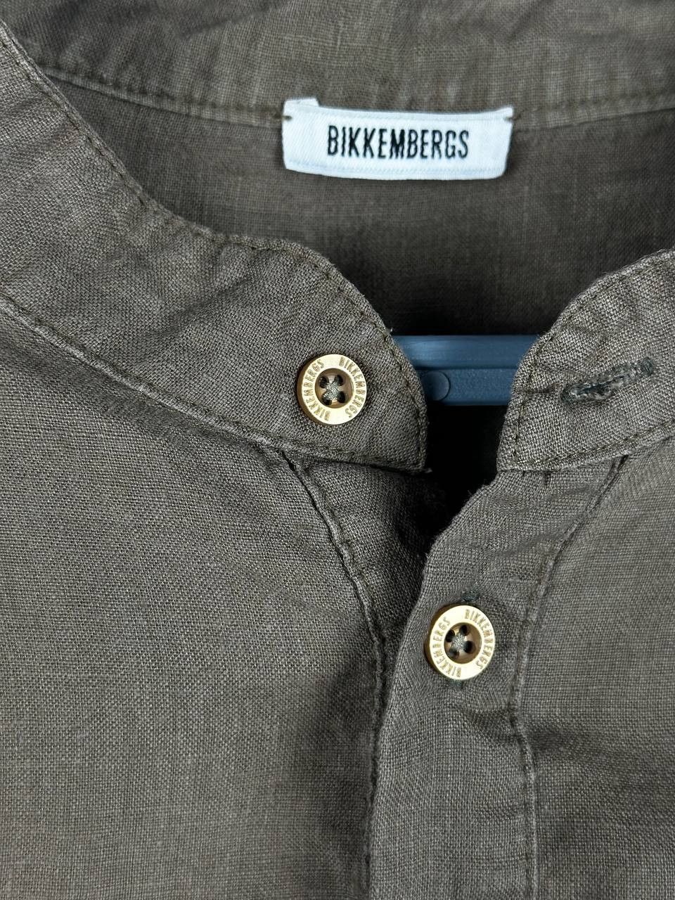 Dirk Bikkembergs Vintage Bikkembergs Linen Brown Collar Logo Shirt Size XXL Size US XXL / EU 58 / 5 - 6 Thumbnail