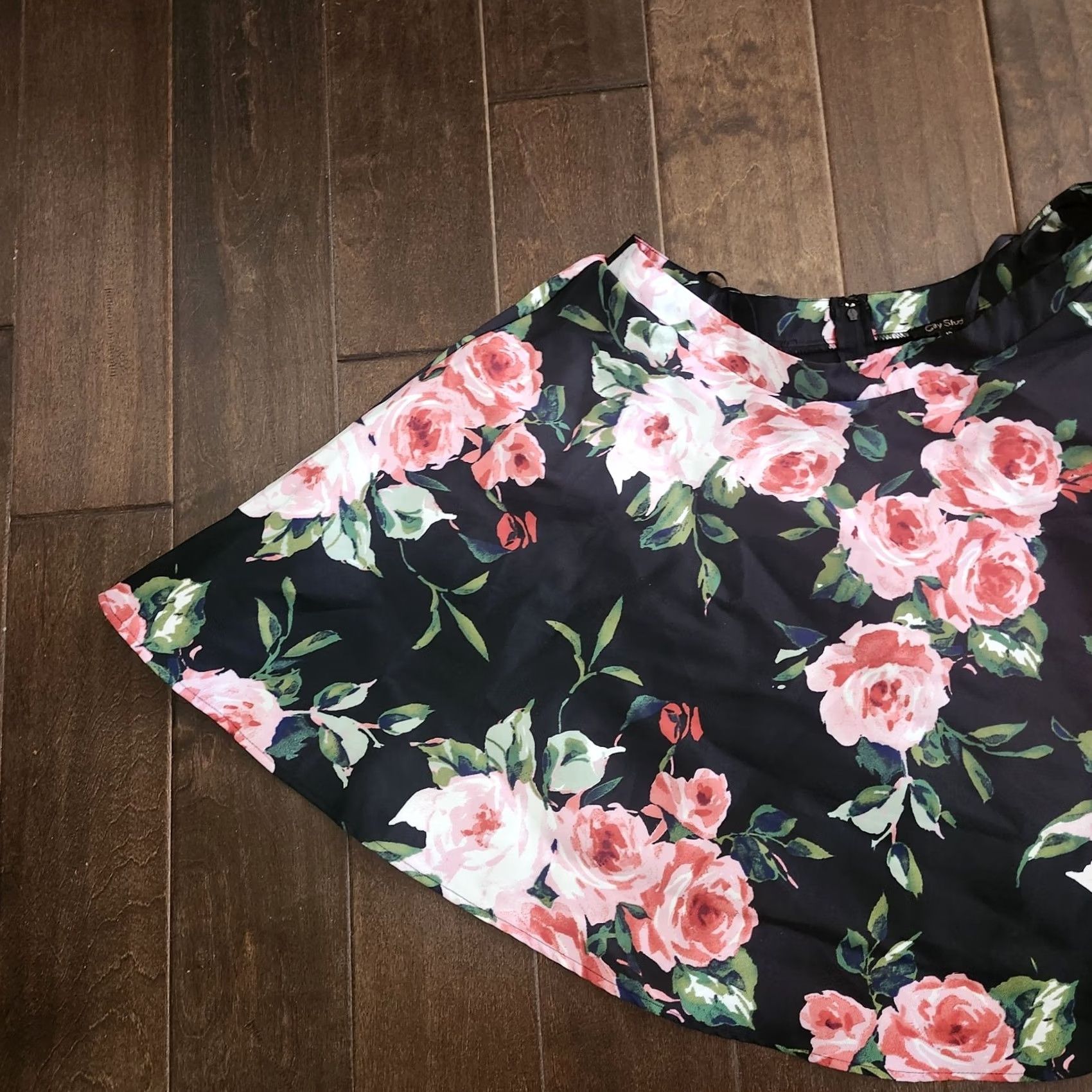 Vintage VINTAGE City Studio ROSE Black Rose Floral Party Skirt NWT - Size 13 Size 34" / US 12 / IT 48 - 3 Thumbnail