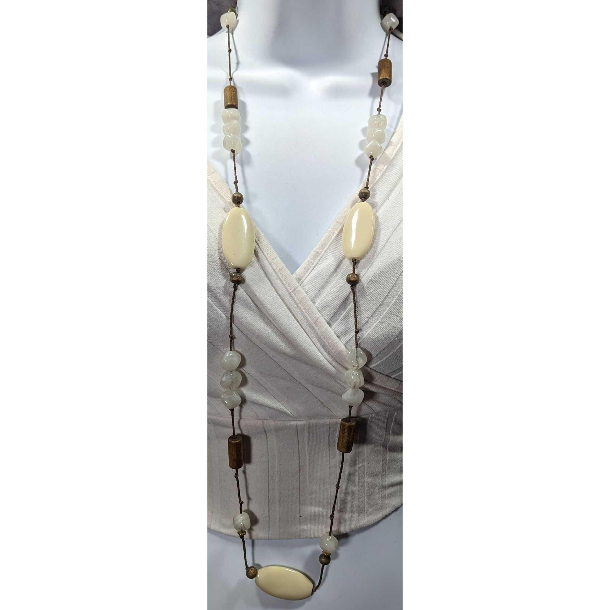 Other NY Hippie Bohemian Gemstone Wood And Acrylic Station Necklac Size ONE SIZE - 5 Thumbnail