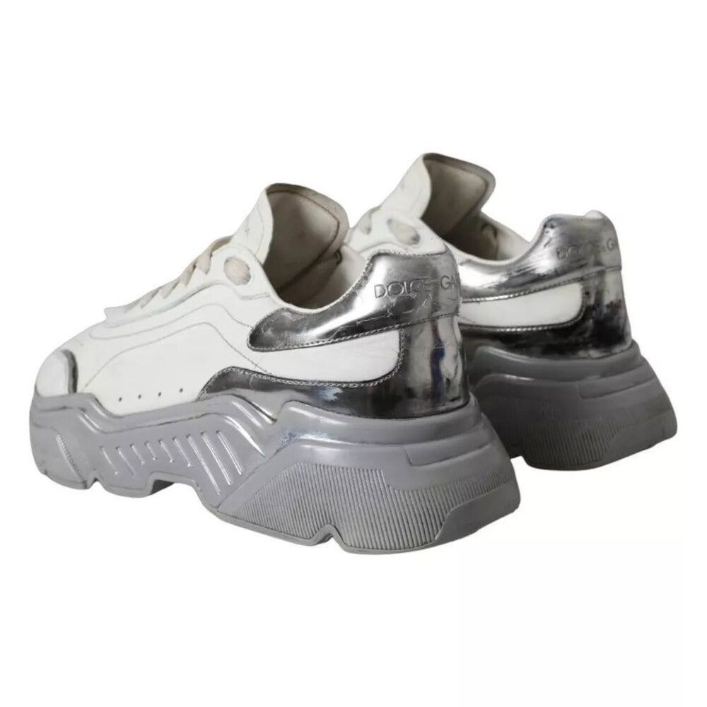 Dolce & Gabbana Dolce & Gabbana White Silver Daymaster Low Top Sneakers Shoe Size US 9 / EU 42 - 8 Thumbnail