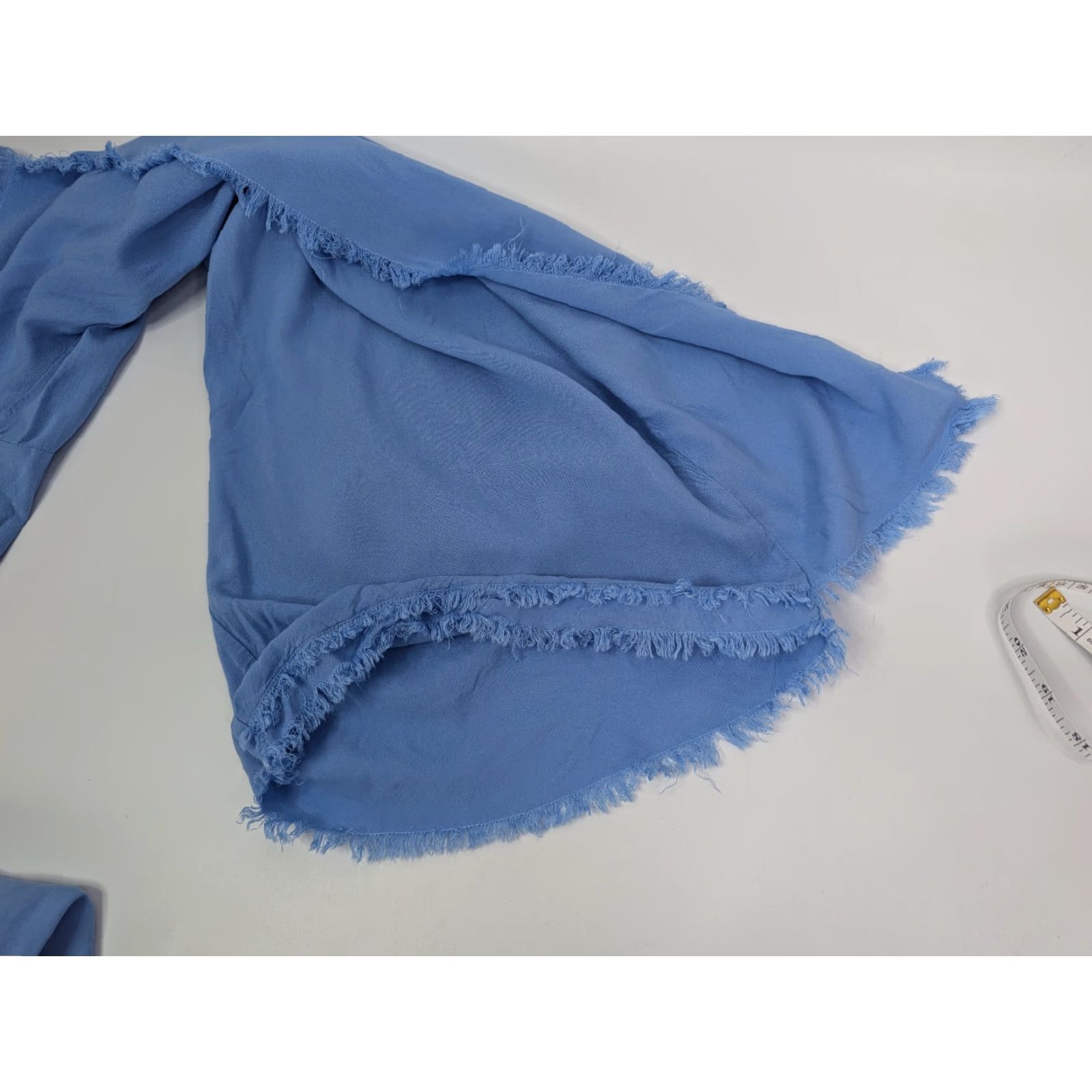 Vintage Sweet Magnolia Blue Pants Women's S Wide-Leg Flare Palazzo Harem Raw Hem Size 28" / US 6 / IT 42 - 6 Thumbnail