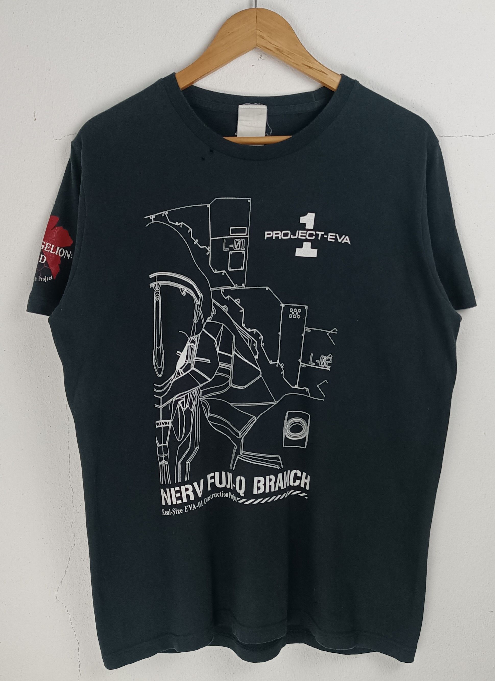 Anime VINTAGE 2000s EVANGELION FADED TEE ghost in the shell akira Size US L / EU 52-54 / 3 - 3 Thumbnail