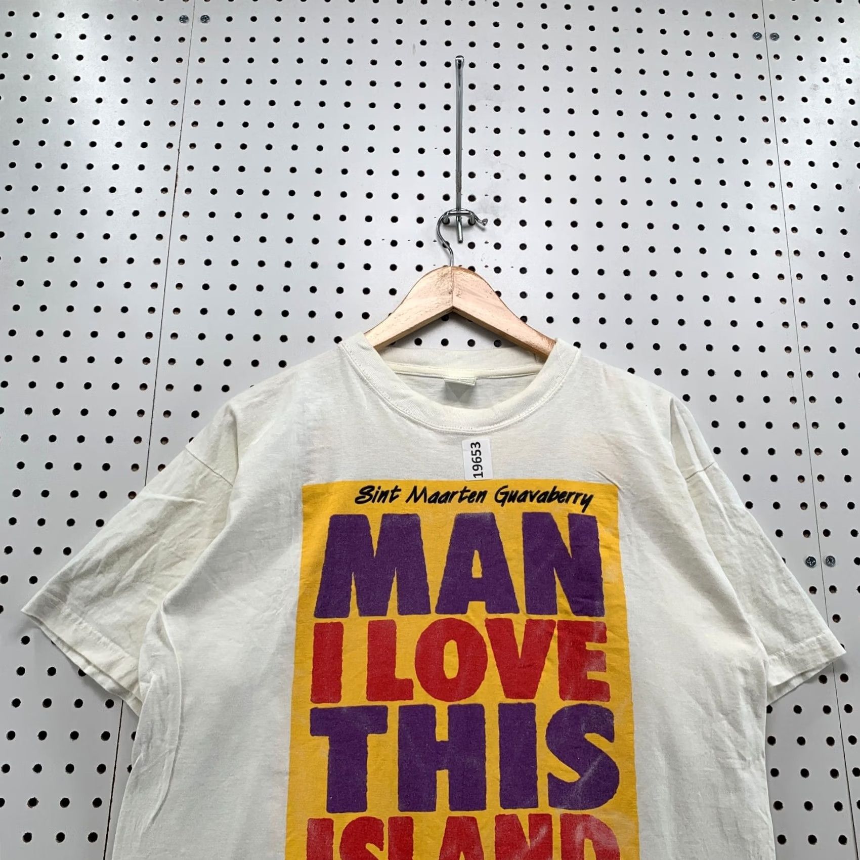 Paradise VINTAGE Sint Maarteen Shirt White I Love This Island Adult Medium Short Sleeve Mens Size US M / EU 48-50 / 2 - 5 Thumbnail