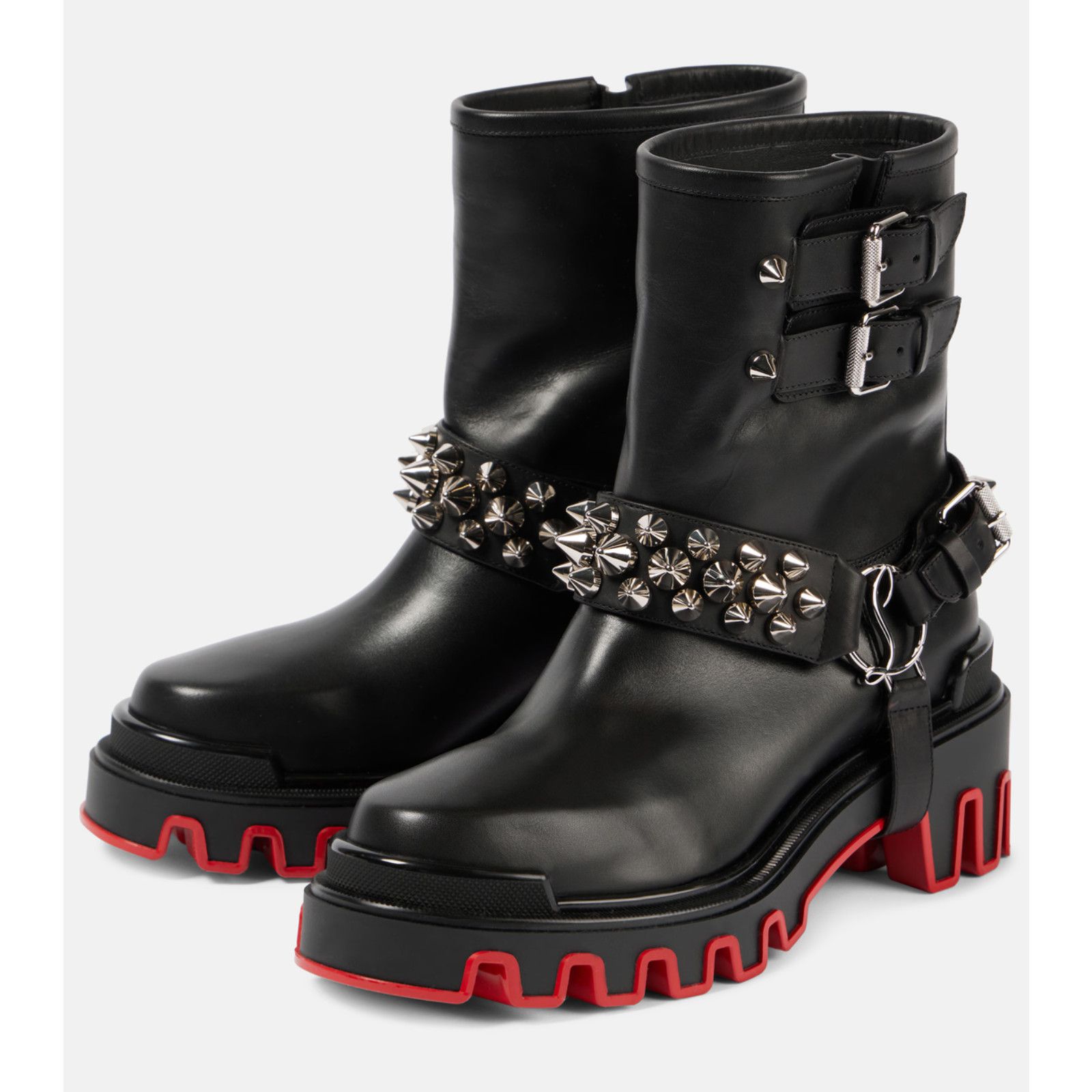 Christian Louboutin Christian Louboutin Dune Bike Spike Black Leather Platform Size US 9 / IT 39 - 13 Thumbnail
