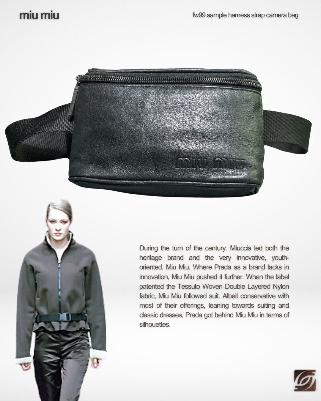 Miu Miu x Prada Fw99 Sample Harness Strap Leather Camera Bag in Black, Women's