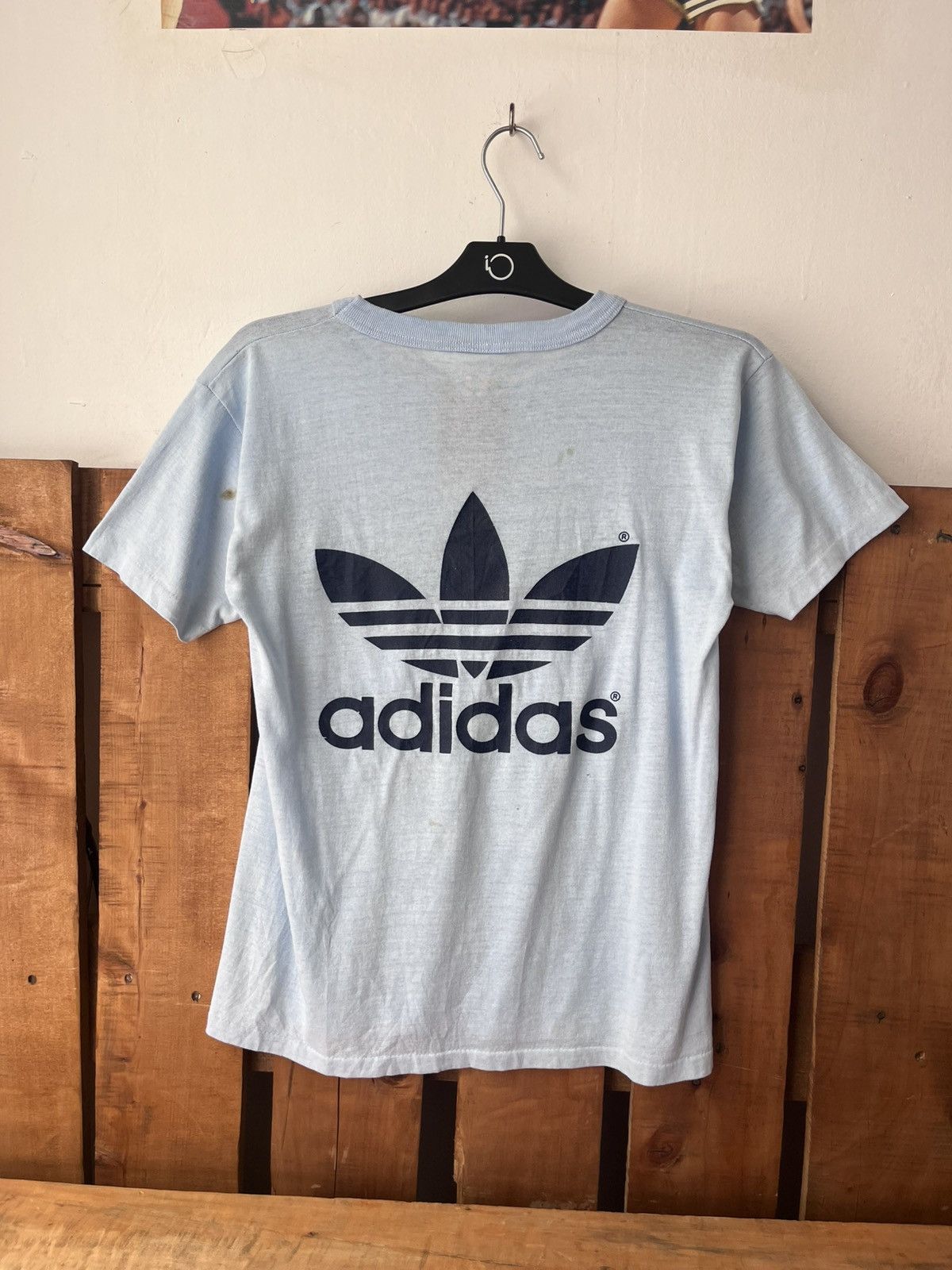 Adidas Vintage 1970s Adidas double sided big logo t shirt Size US S / EU 44-46 / 1 - 4 Thumbnail