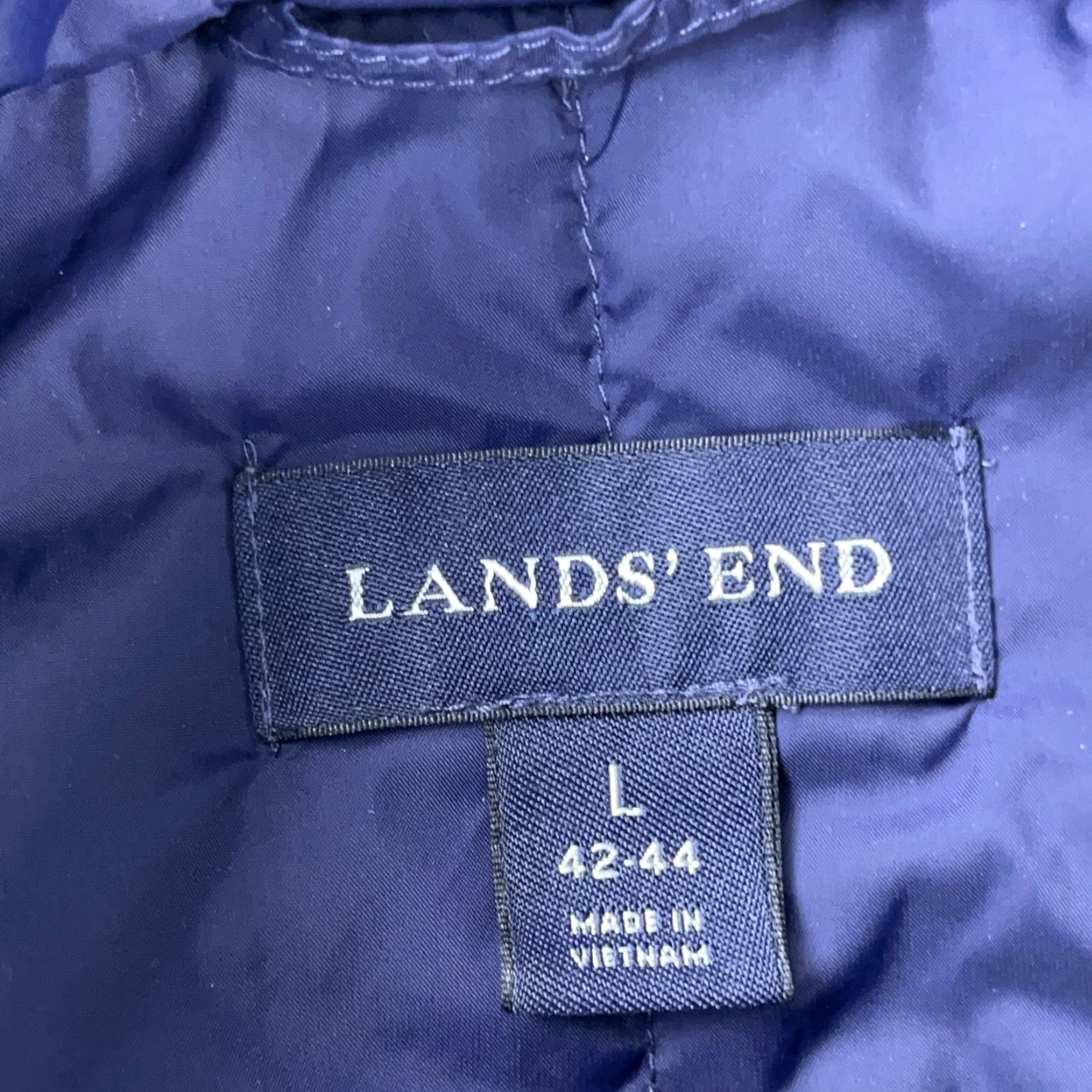 Lands' End Lands' End Puffer Vest Men Large Navy Down Fill VTG Y2K Lightweight Packable Vest Size US L / EU 52-54 / 3 - 4 Thumbnail