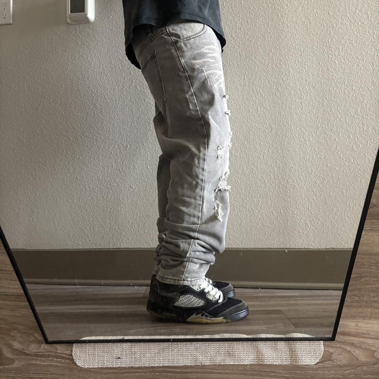 Japanese Brand Crazy Vintage Y2K/2000s Grunge Faded Grey Distressed Denim Jeans! 34x30 Size US 34 / EU 50 - 2 Thumbnail
