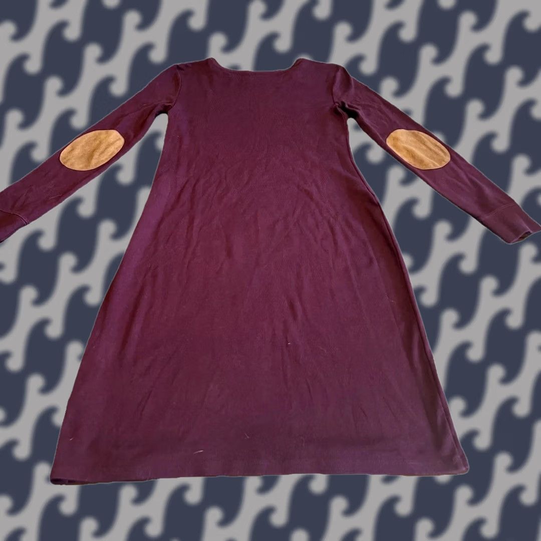 Ralph Lauren VINTAGE Lauren Ralph Lauren Knit Sweater A Line Dress Elbow Patches Women Sz M Burgundy Raglan Sleeve Long Sleeve Crew Neck Pullover Zipper 90s Size M / US 6-8 / IT 42-44 - 1 Thumbnail