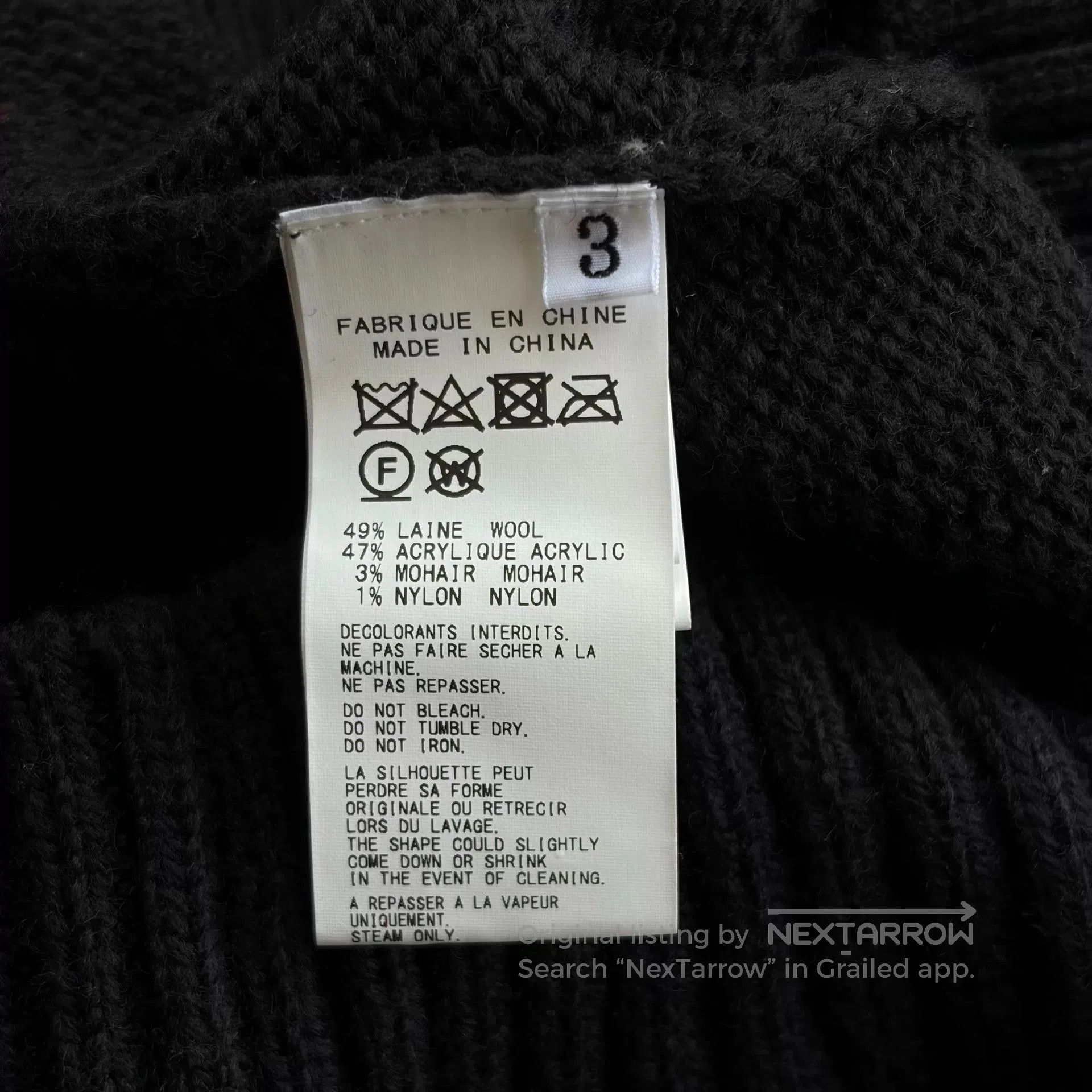 Yohji Yamamoto black cherry skeleton turtleneck sweater. Size US M / EU 48-50 / 2 - 7 Thumbnail