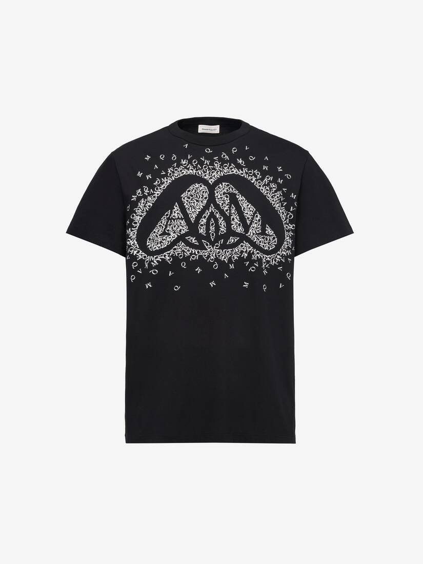 Alexander McQueen o1w1db10725 Exploded Charm T-Shirt in Black/White Size US XL / EU 56 / 4 - 1 Thumbnail