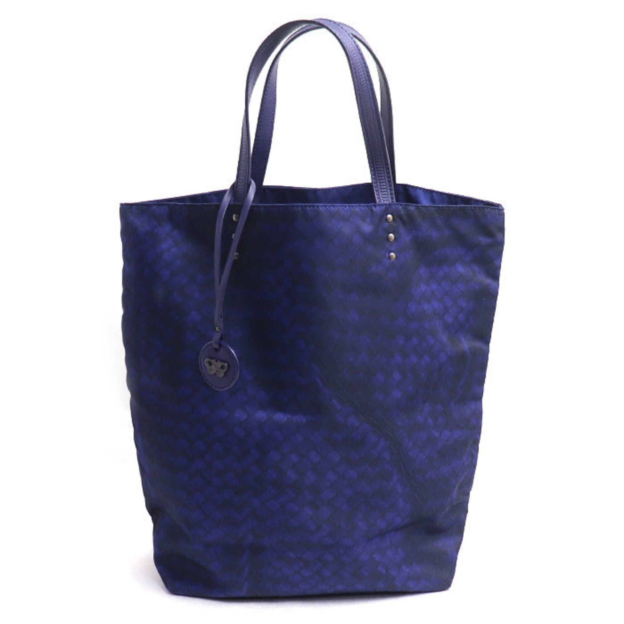Bottega Veneta BOTTEGA VENETA Intreccio Illusion Tote Bag, Blue/Black, 299871, Women's Size ONE SIZE - 1 Thumbnail