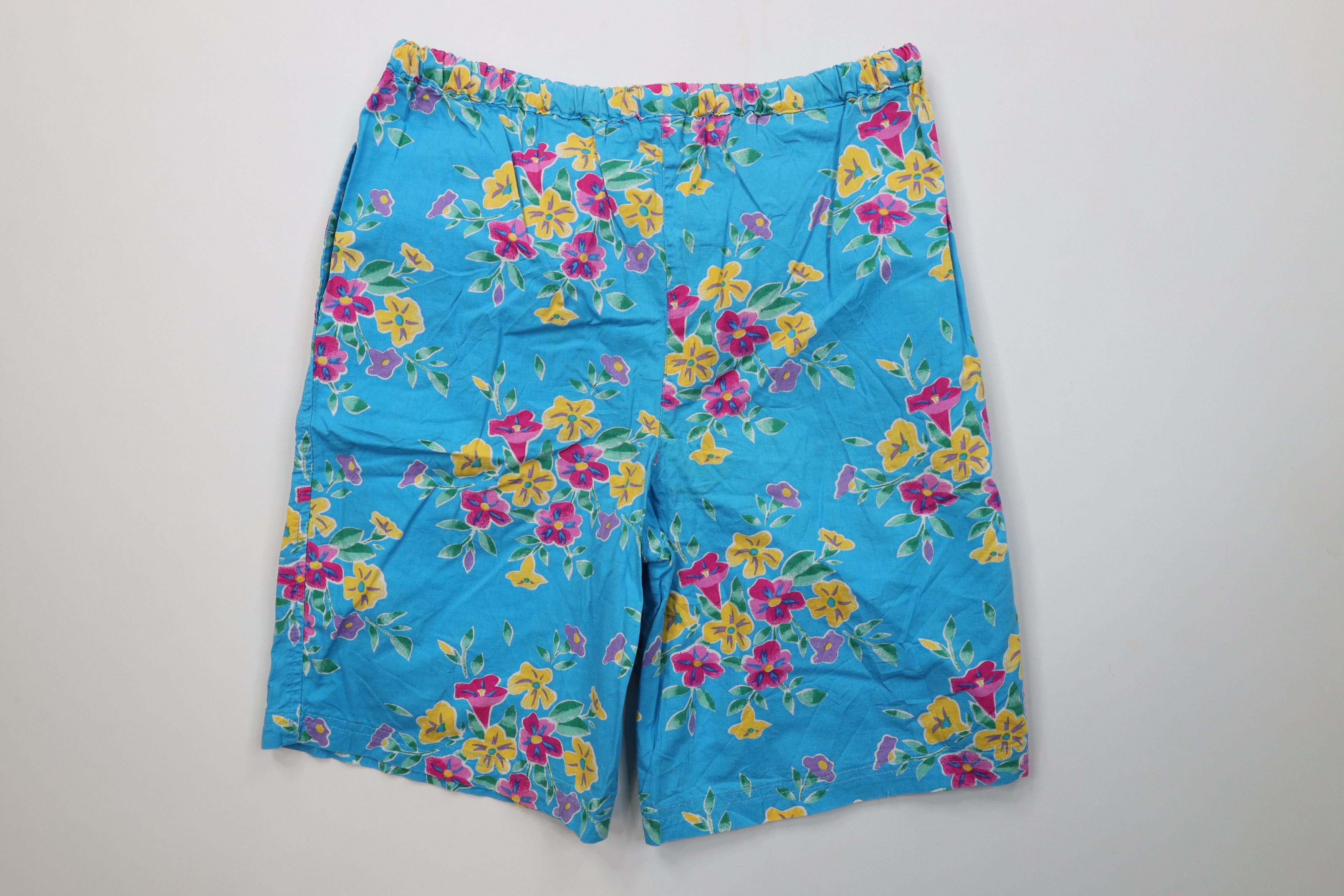 Vintage Vintage 90s Streetwear Flower All Over Print Shorts Cotton Size 31" - 7 Thumbnail
