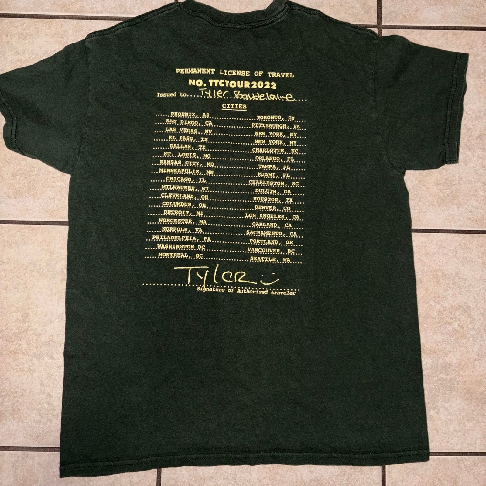 Golf Wang Tyler the Creator golf Wang 2022 tour shirt size large olive Size US L / EU 52-54 / 3 - 3 Thumbnail